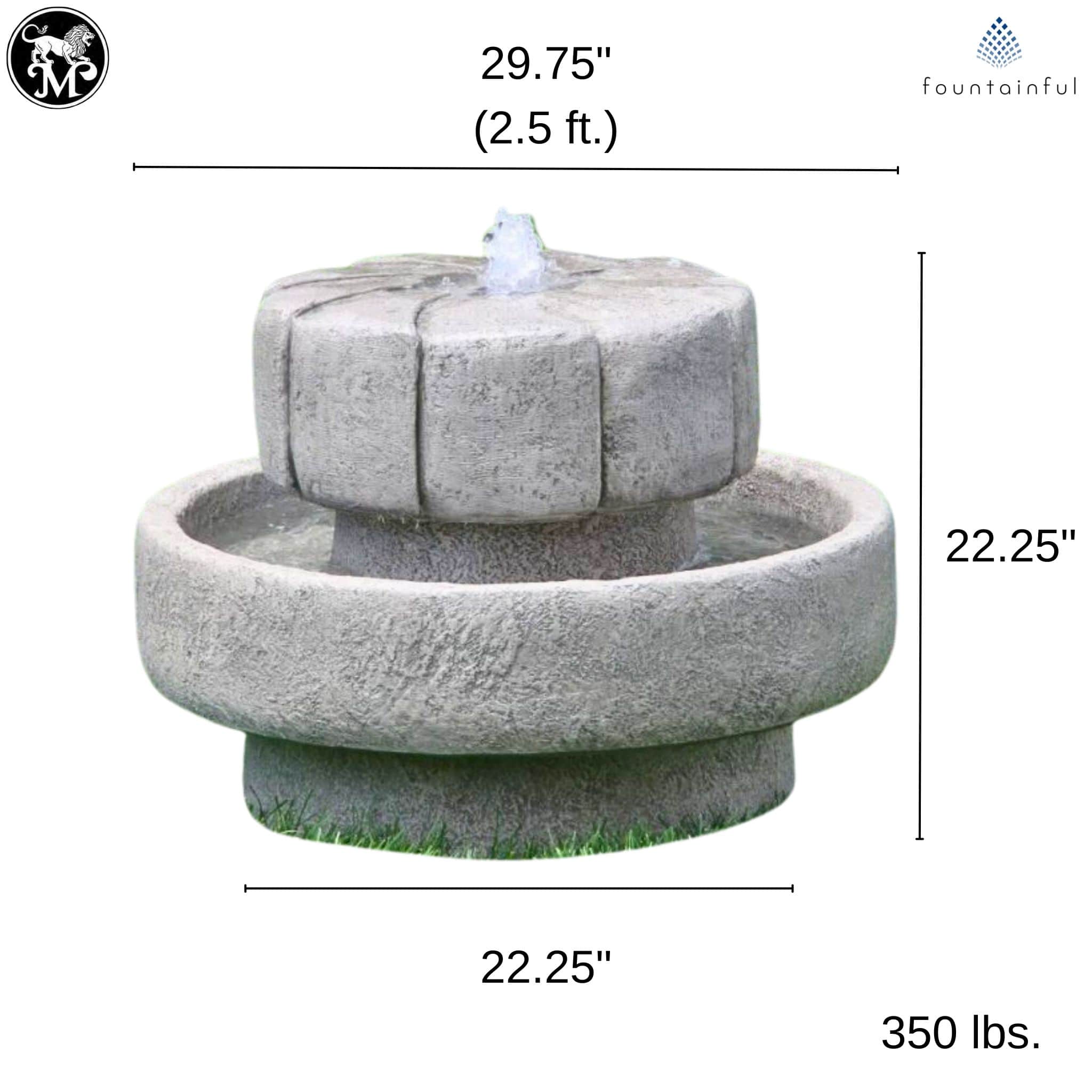 Concrete "Millstone" Fountain - Massarellis #3505