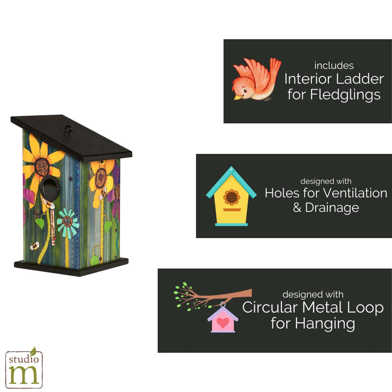 "Peace Garden" Birdhouse - Ground/Hangable | Studio M
