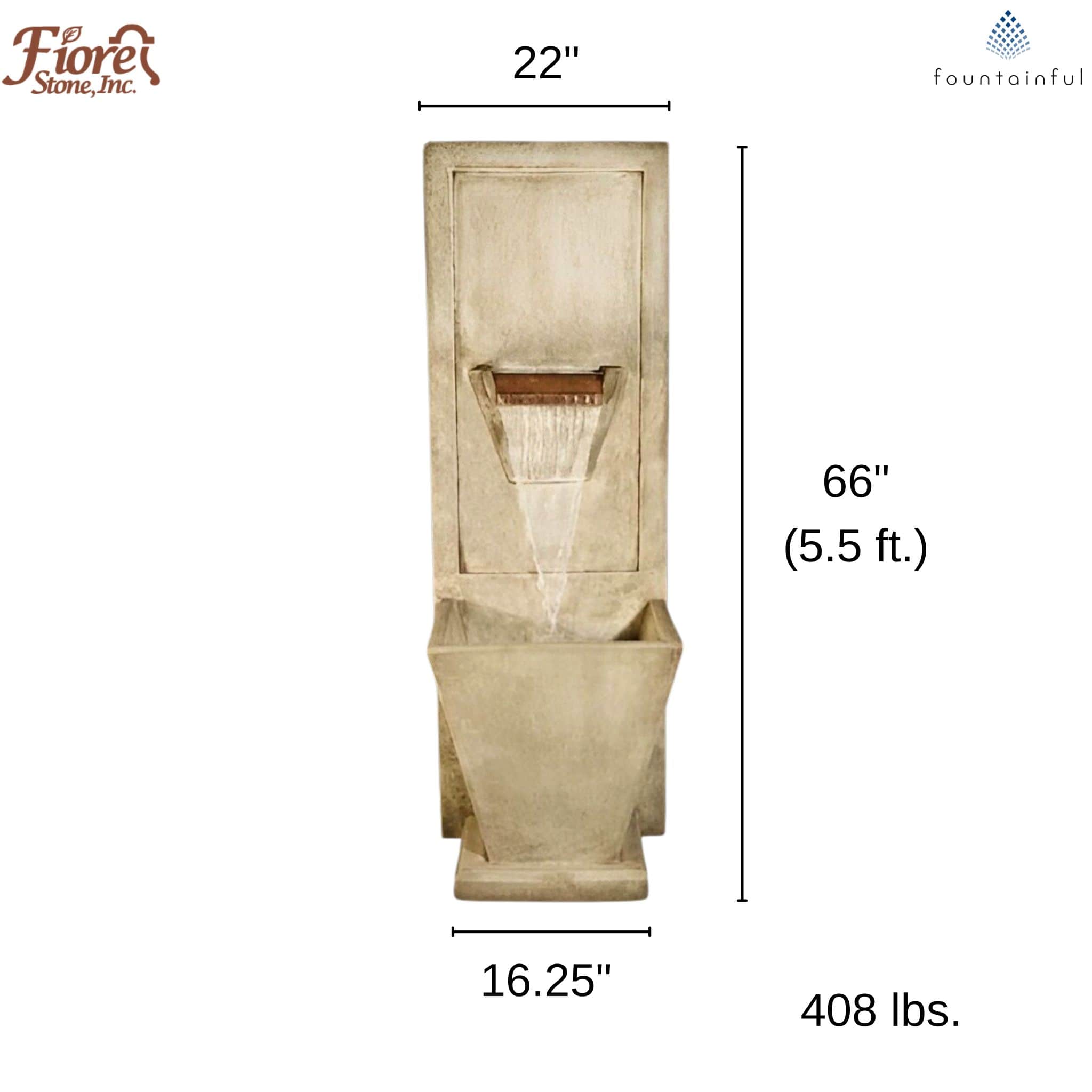 Malibu Concrete Wall Fountain - Fiore #296