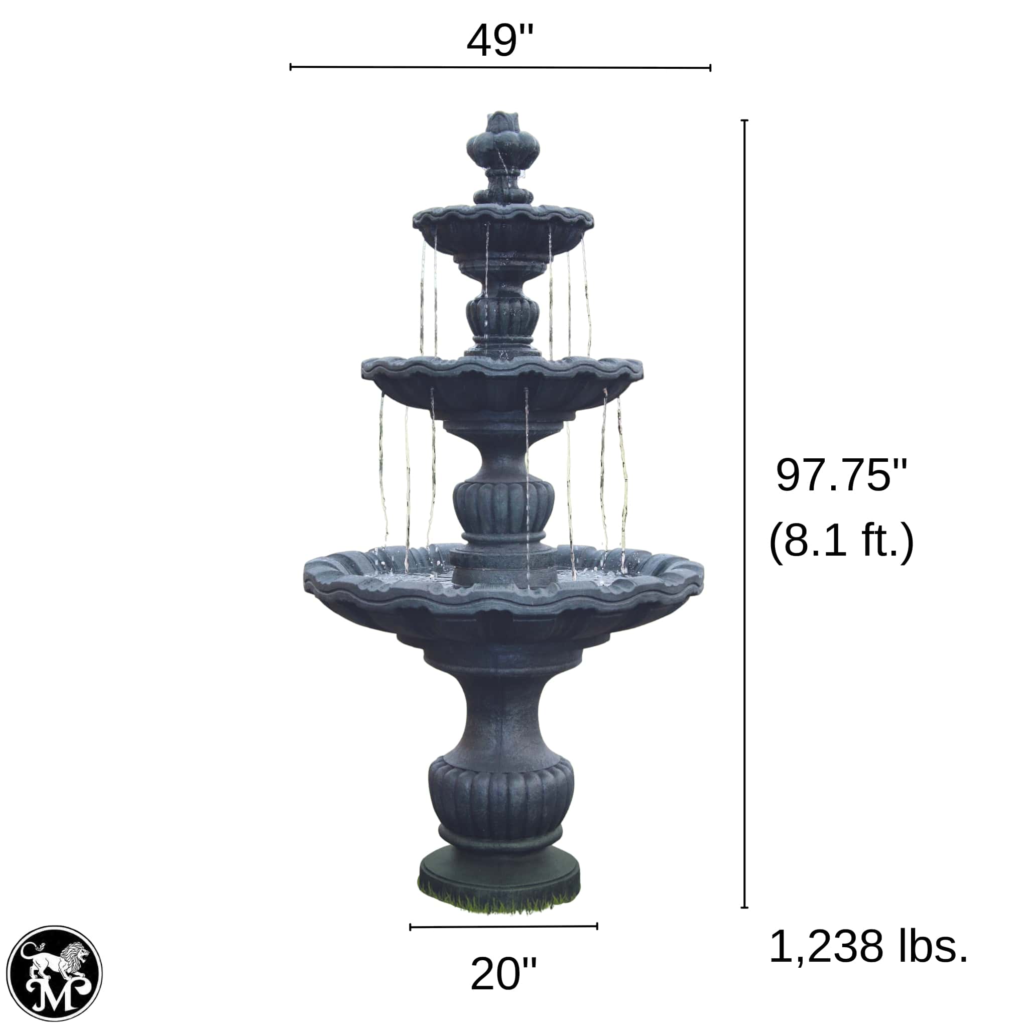 Savonabella 3-Tier Concrete Fountain - Massarellis #3838