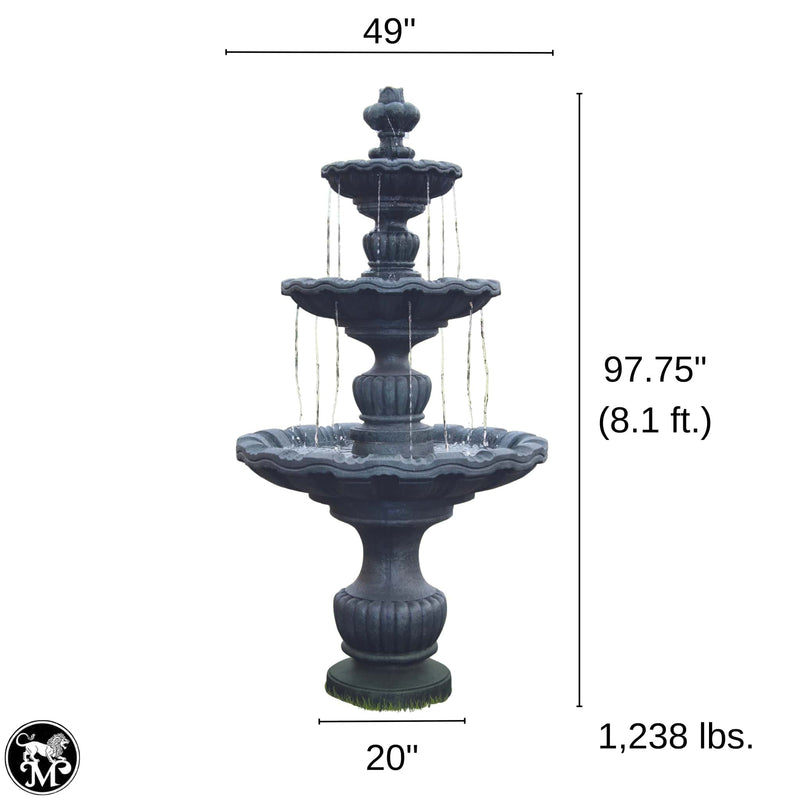 Savonabella 3-Tier Concrete Fountain - Massarellis