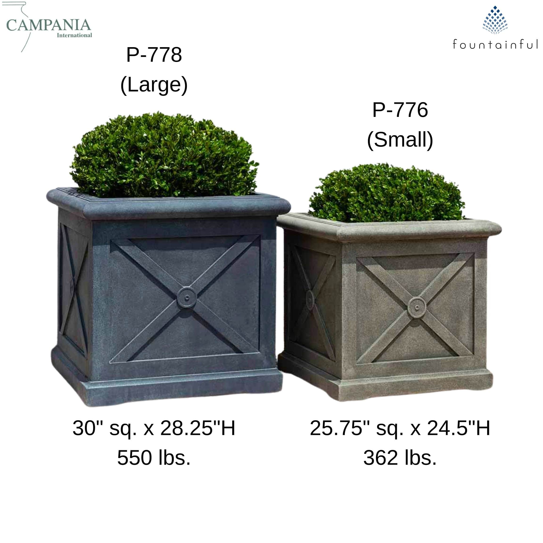 Montparnasse Large Concrete Box Planters - Campania