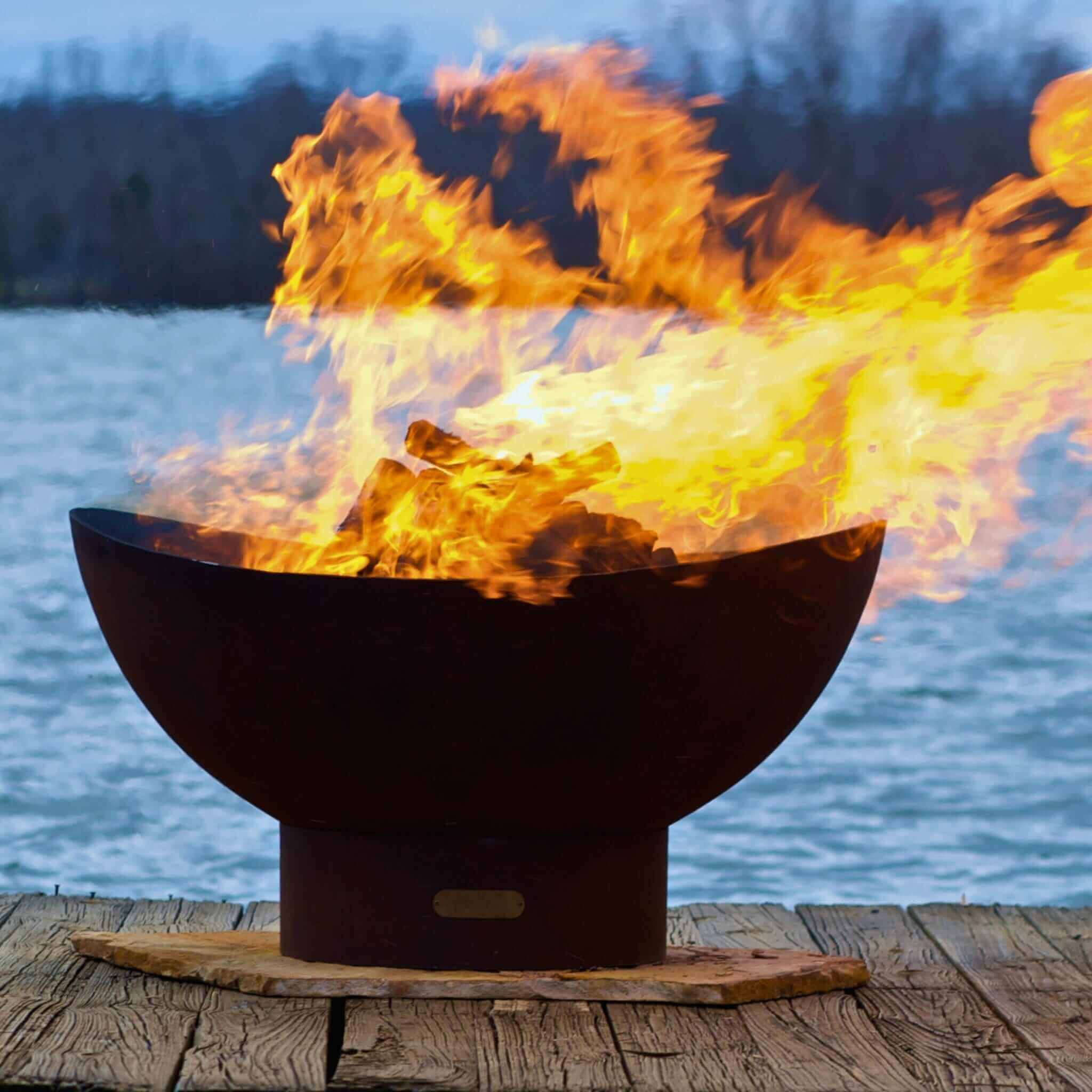 "Scallop/Tidal" Wood Burning Fire Pit in Steel - Fire Pit Art