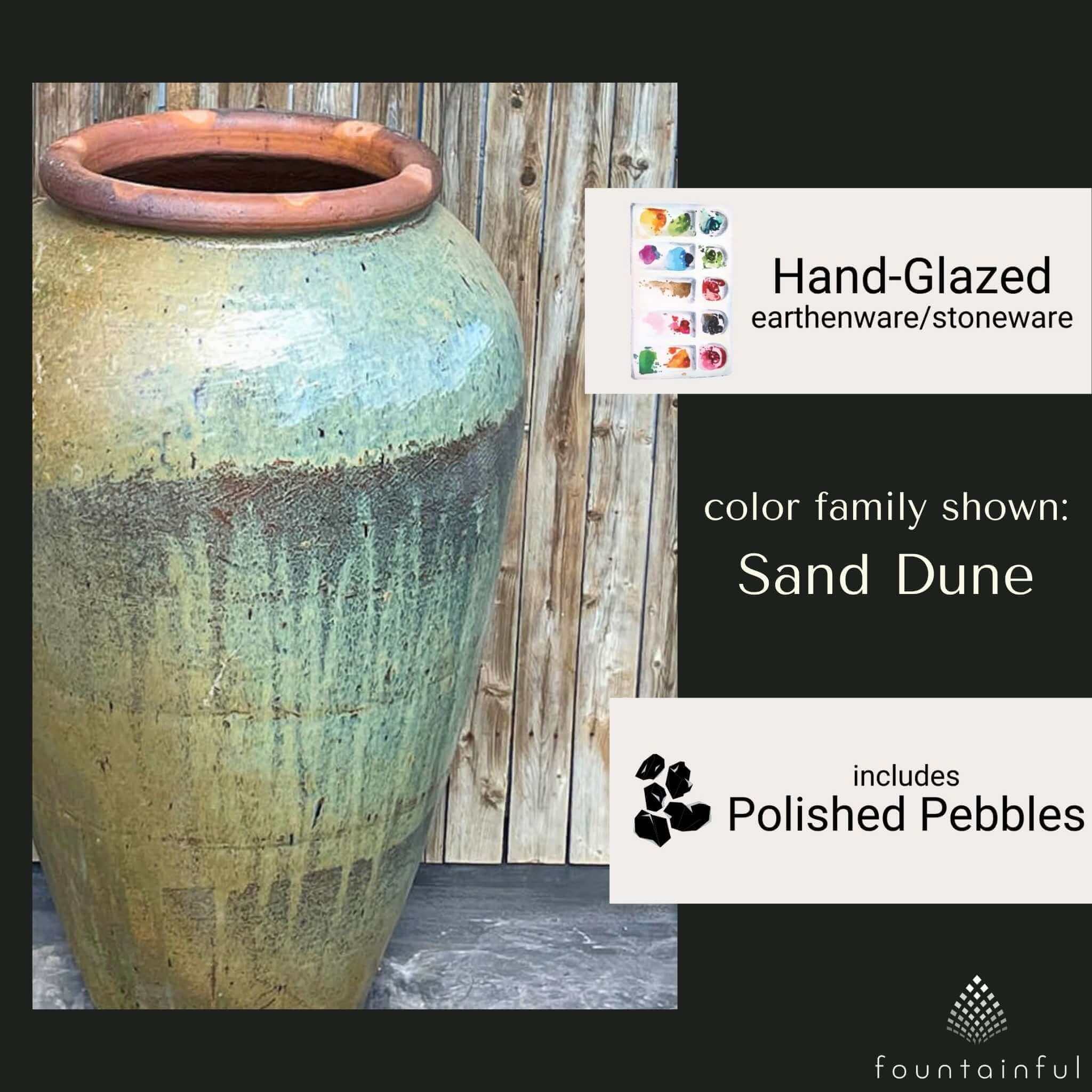 Triple Tuscany Vase "Sand Dune" Water Fountain - Complete Kit - Blue Thumb