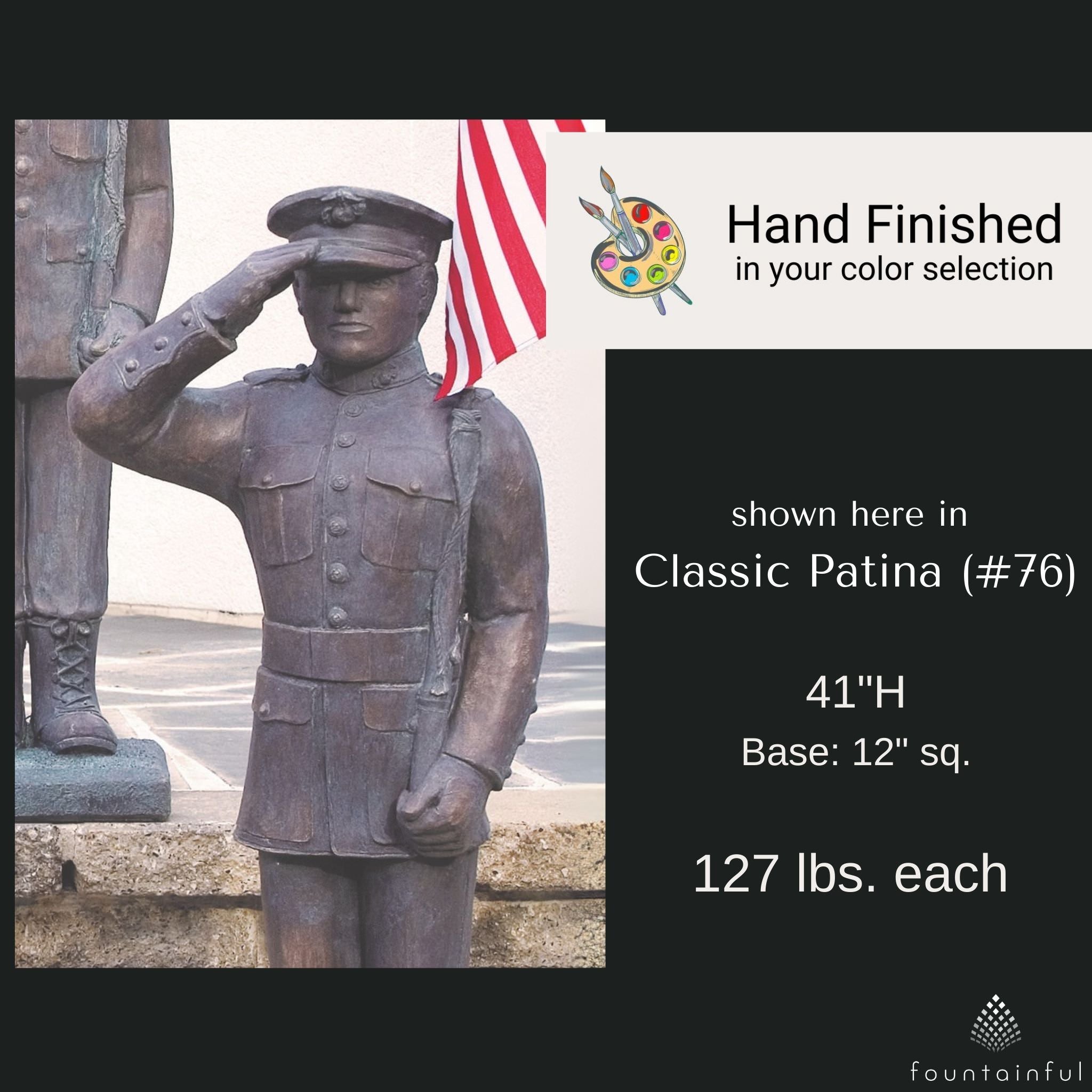 American Heroes Concrete Garden Statues - Massarellis