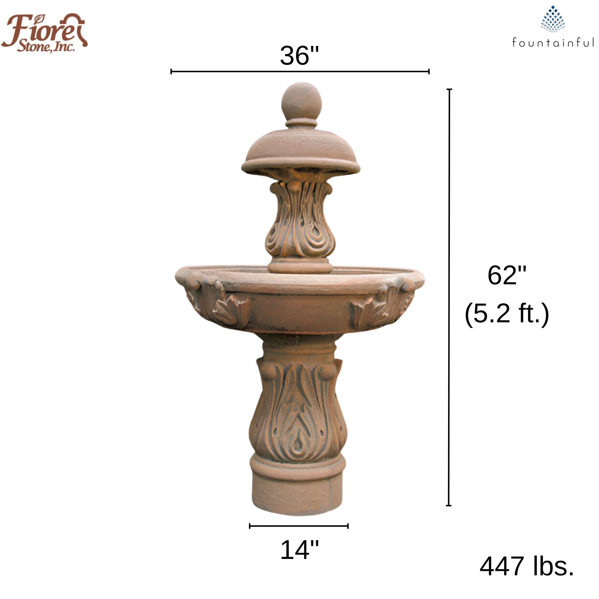 Cobra Concrete Fountain w/Cobra Pedestal - Fiore #2152FC