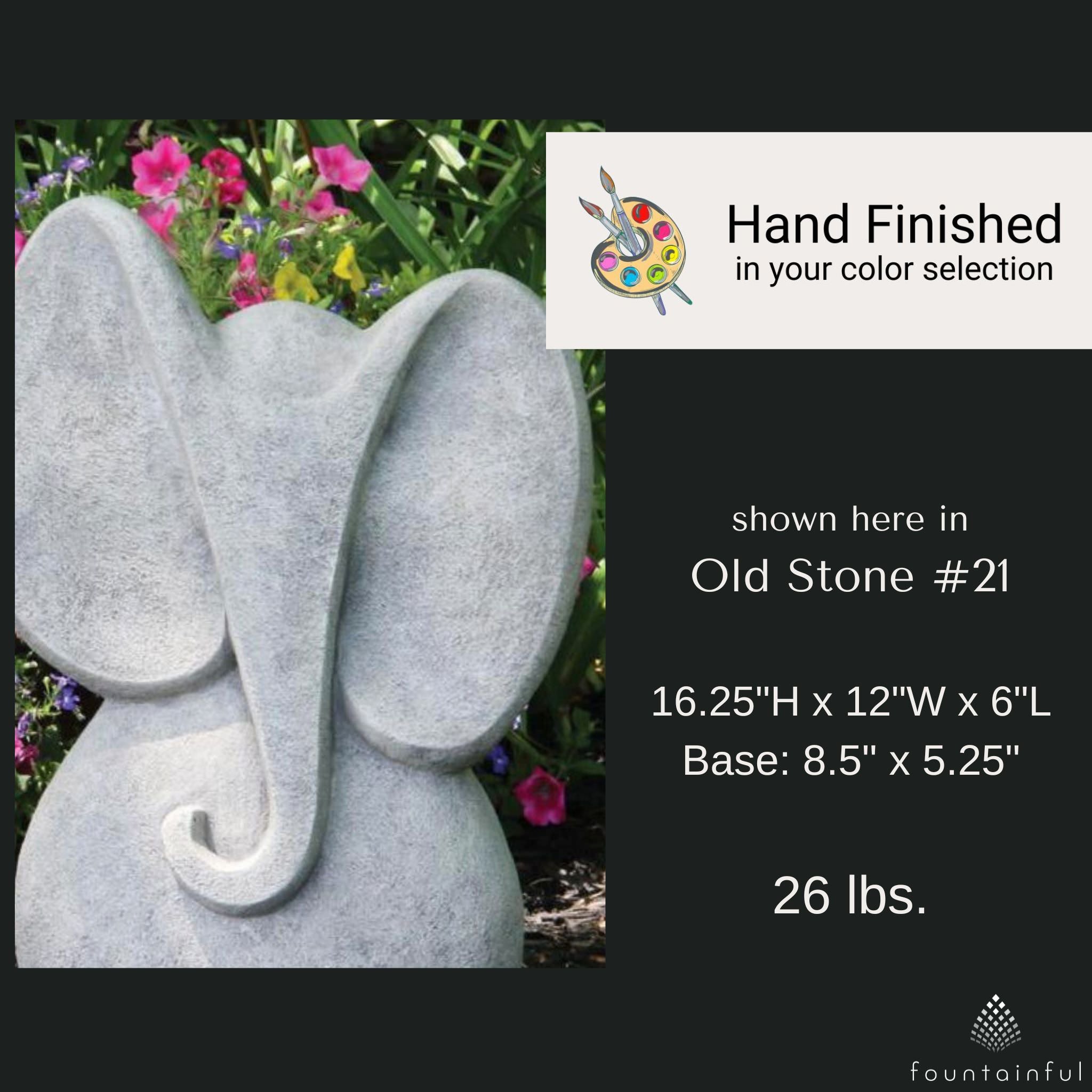 Contemporary Elephant Concrete Garden Statue - Massarellis #7599