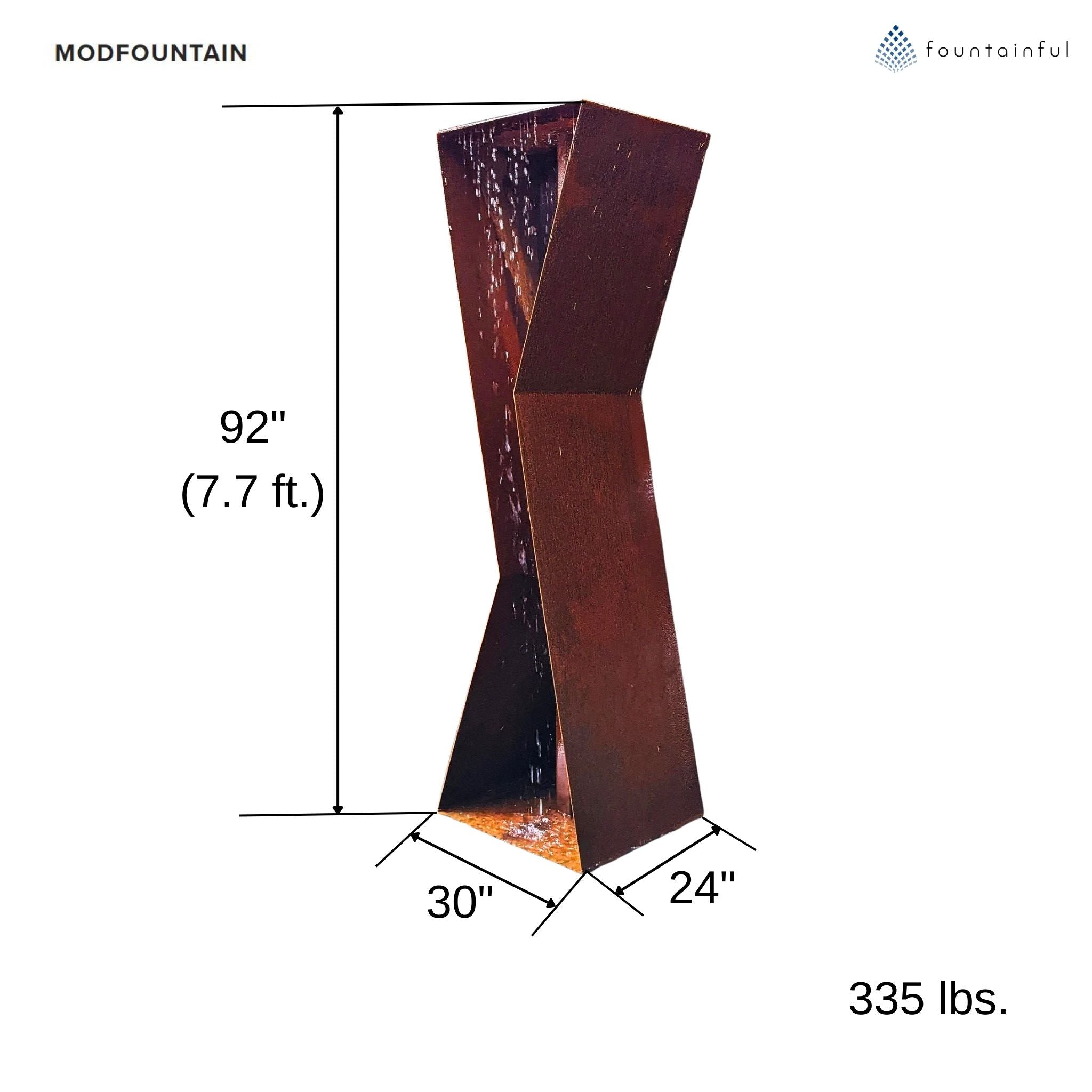 K3 Modern Fountain in Corten Steel