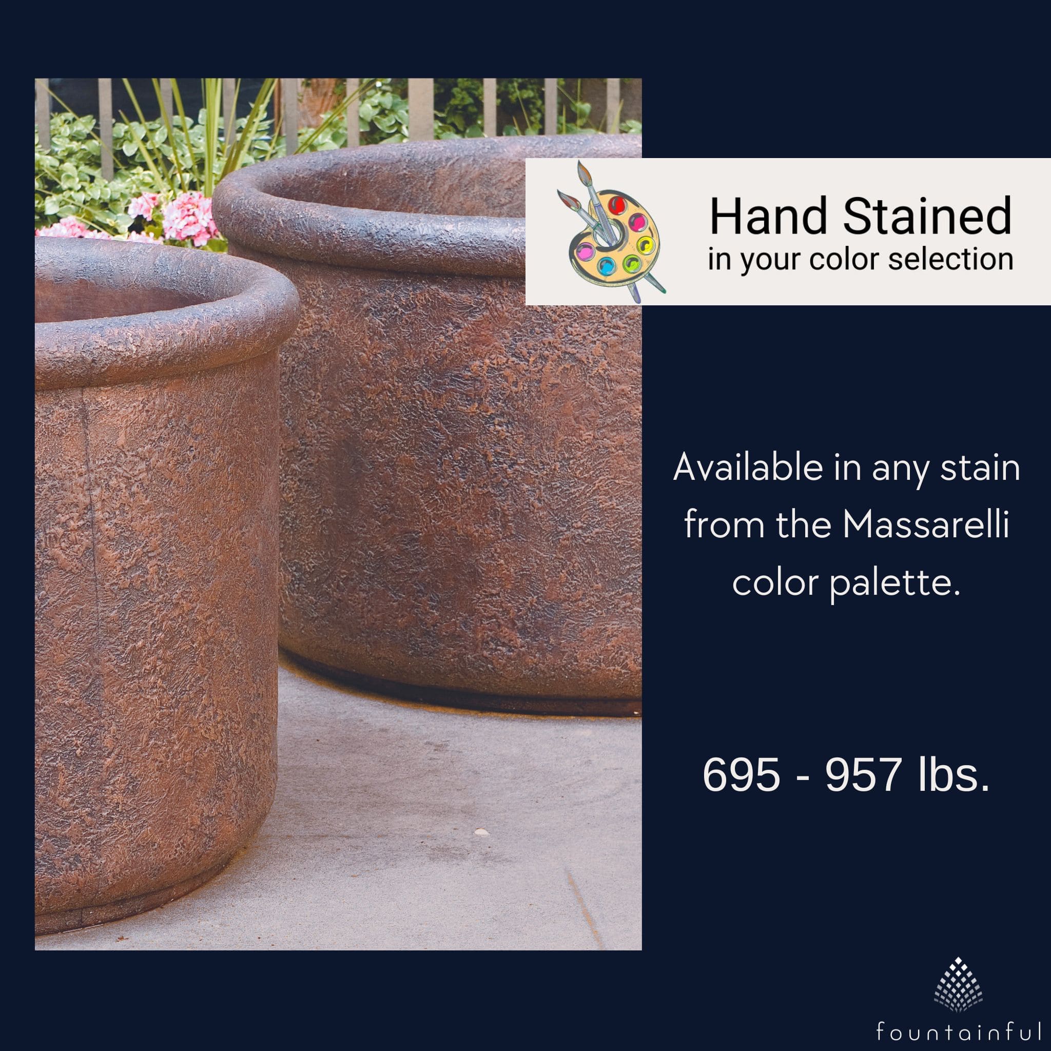 Urban Large Round Concrete Planters - Massarellis #6065