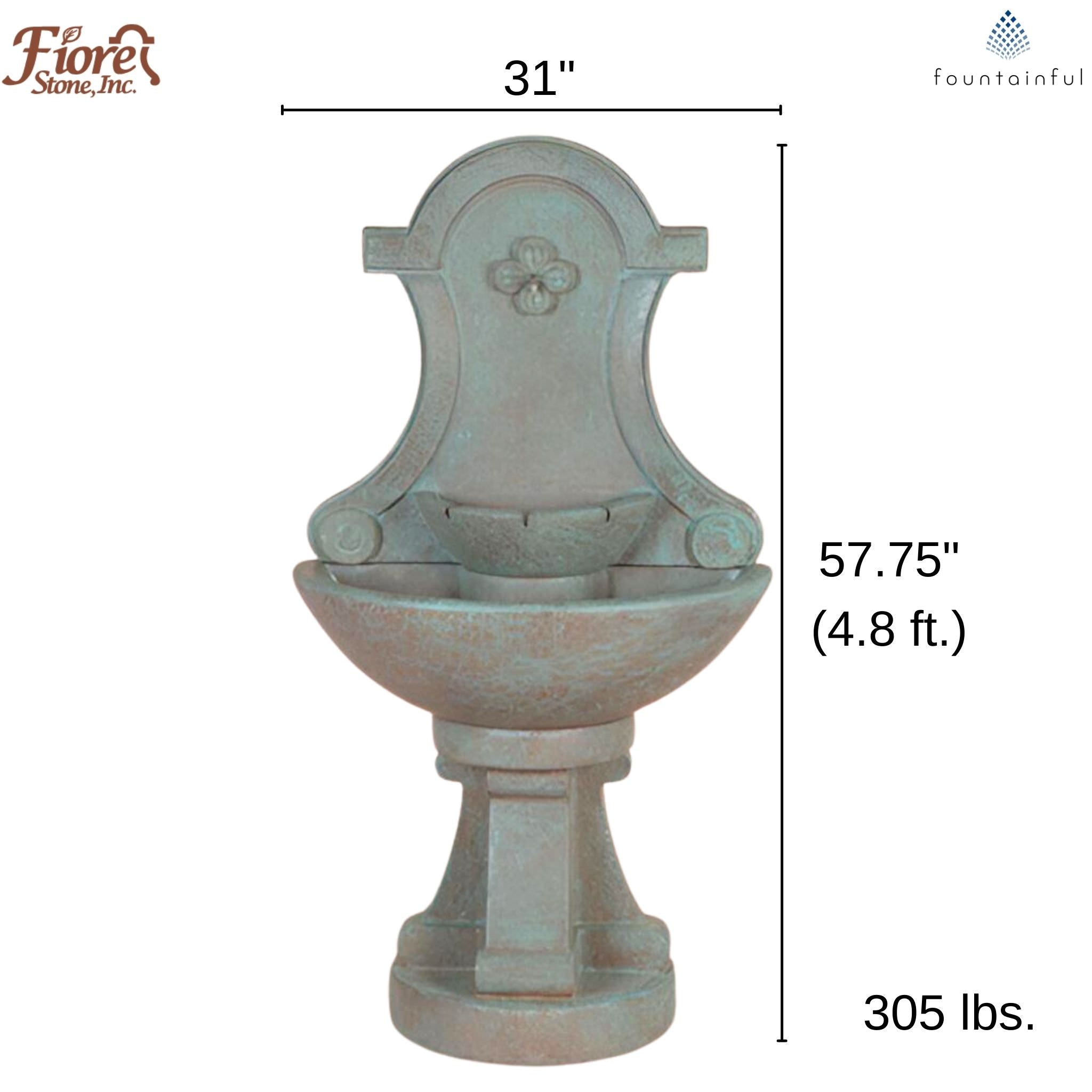 Fiore Concrete Wall Fountain - Fiore #2077