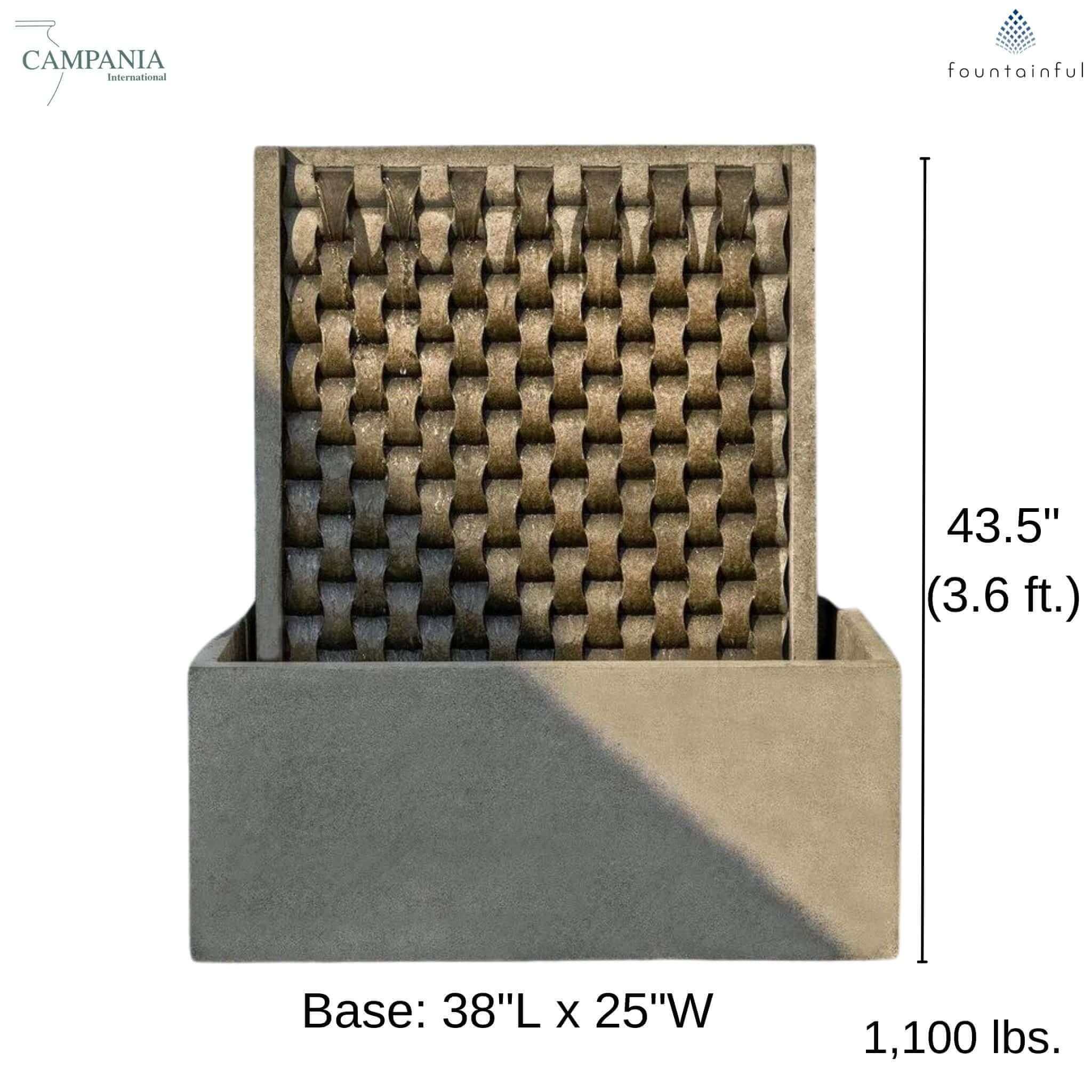 M Weave Large Concrete Wall Fountain - Campania #FT320