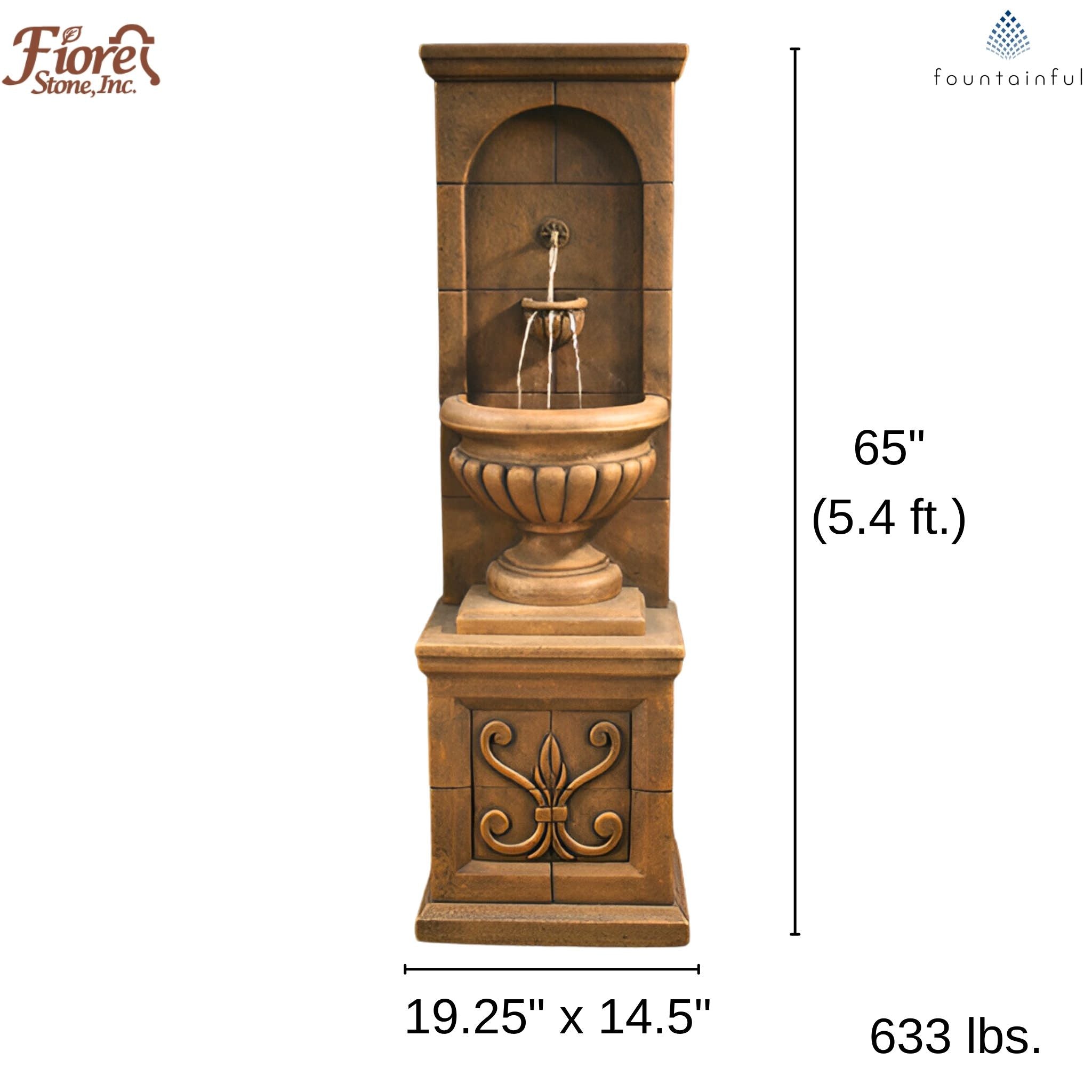 Vestibule Concrete Wall Fountain - Fiore #LG141