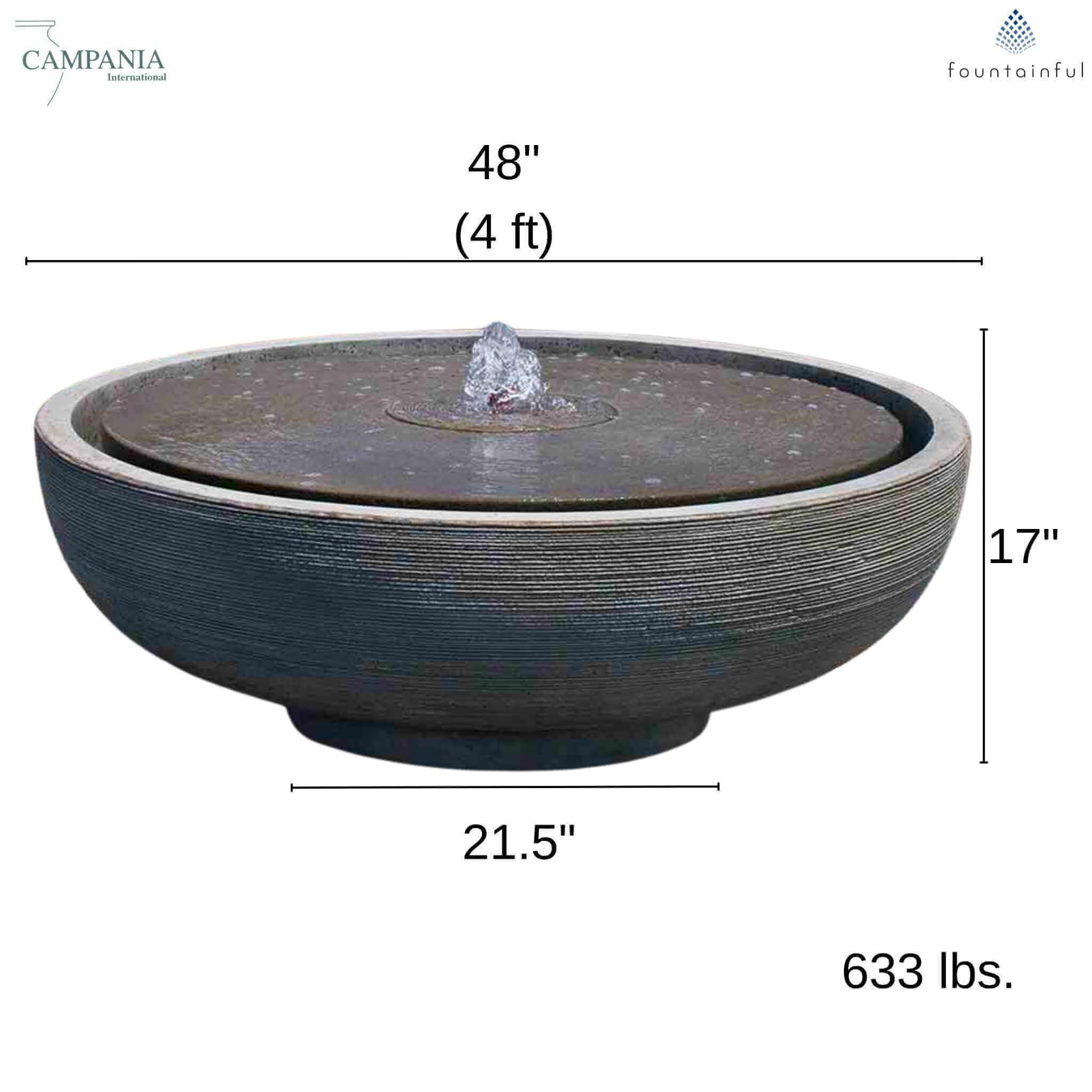 Large Girona Concrete Bowl Fountain - Campania #FT300