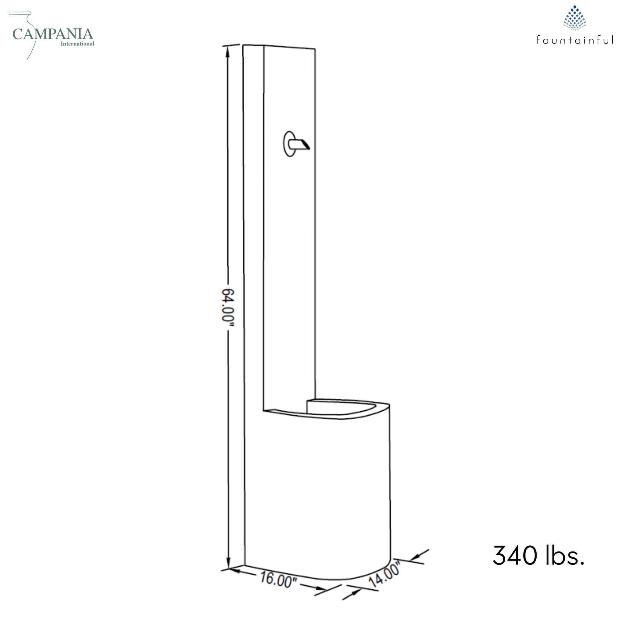 Echo Concrete Wall Fountain - Campania