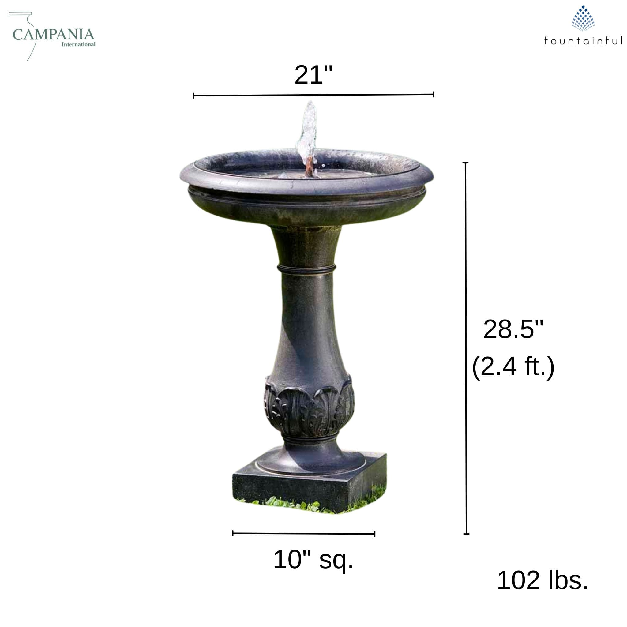 Chatsworth Concrete Pedestal Fountain - Campania #FT141
