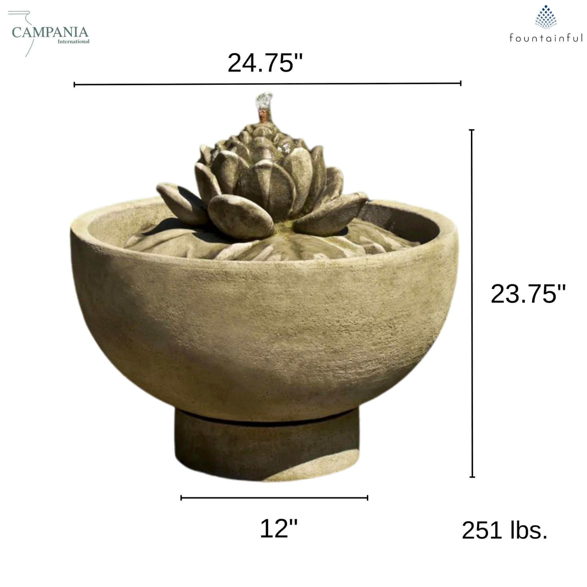 Smithsonian Lotus Concrete Fountain - Campania #FT236