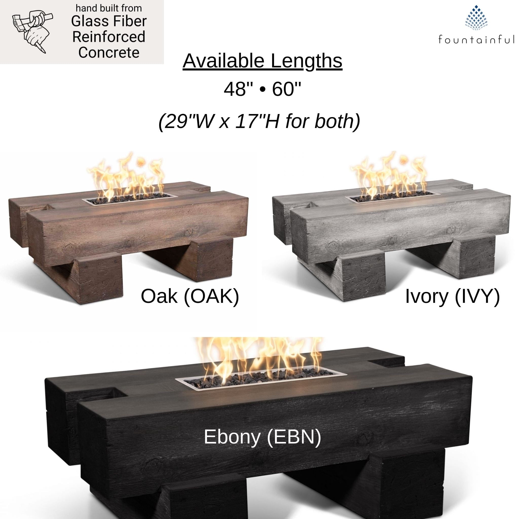 Palo "Woodgrain" Concrete Gas Fire Pit - Outdoor Plus
