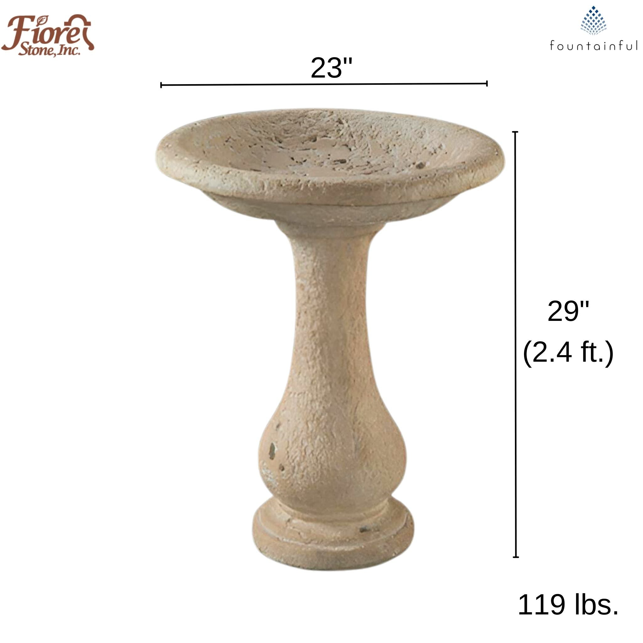 The Stone Concrete Bird Bath - Fiore #LGB12