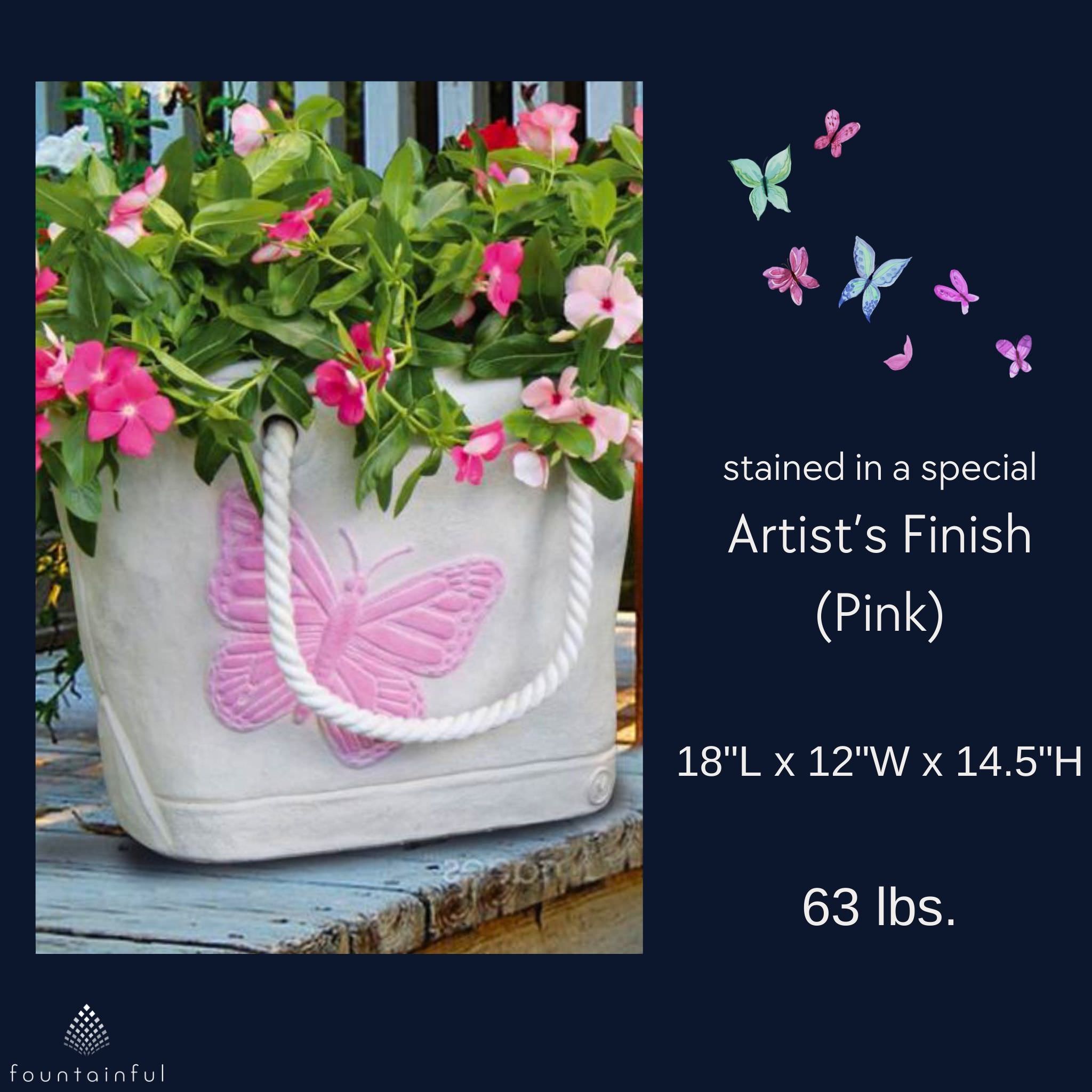 Butterfly Concrete Tote Planter - Massarellis #6554