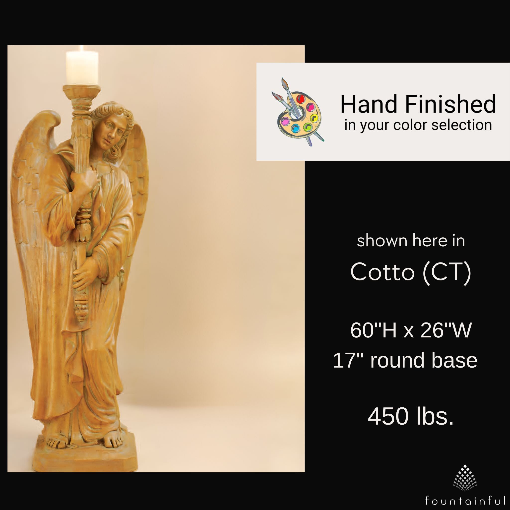 St. Michael Concrete Candleholder Statue - Giannini #8098