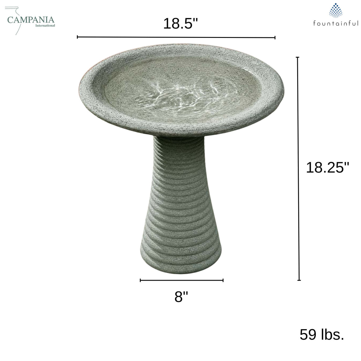 Coco Concrete Bird Bath - Campania #B220