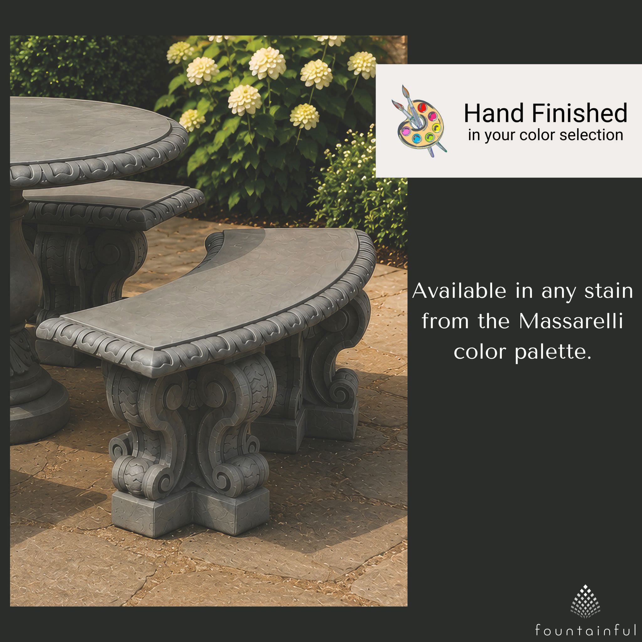 Verona Concrete Table & Bench Set - Massarellis #4850
