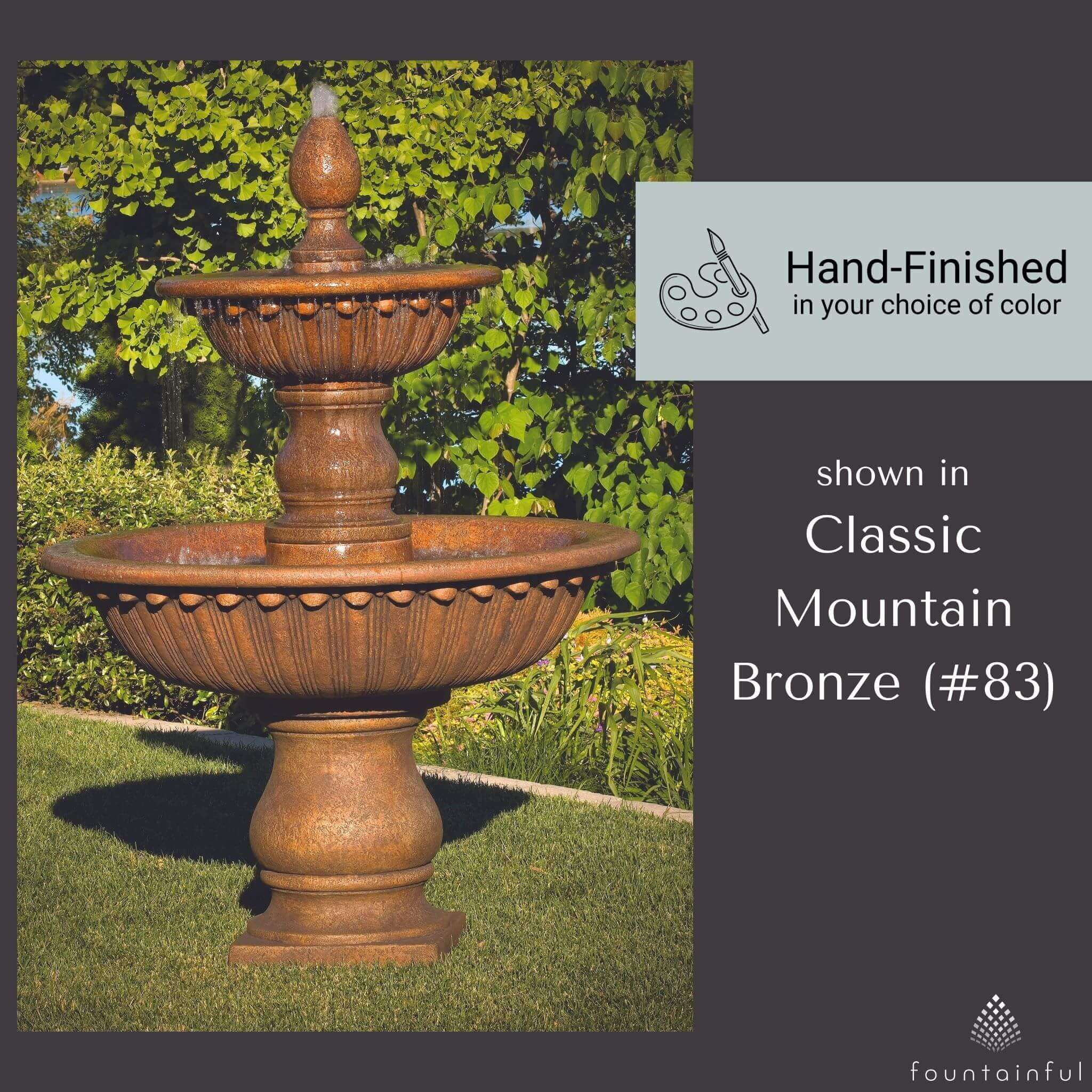 Florentine Globed 2-Tier Concrete Fountain - Thumbnail 4