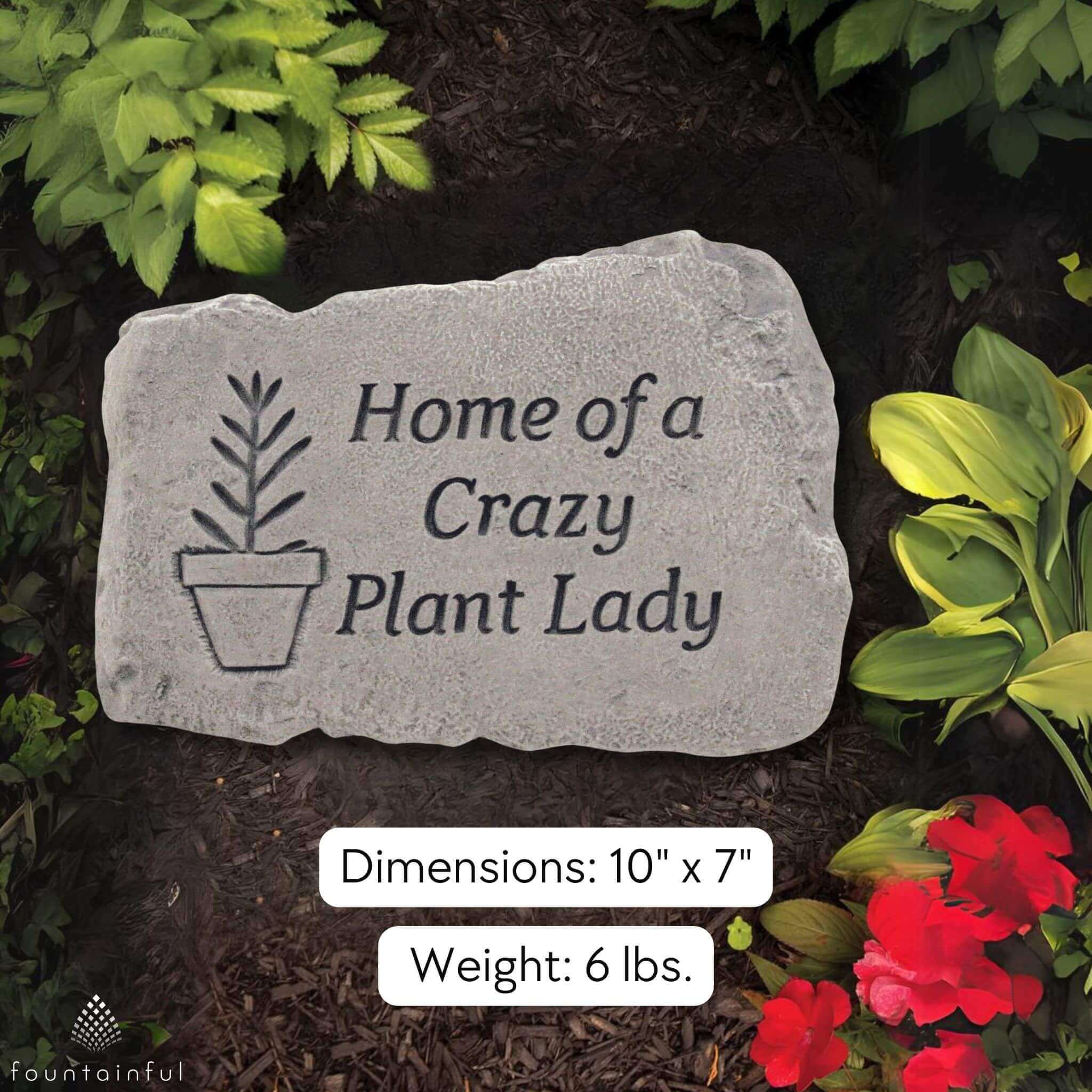 Crazy Plant Lady Concrete Garden Greeting Stone - Massarellis #1751