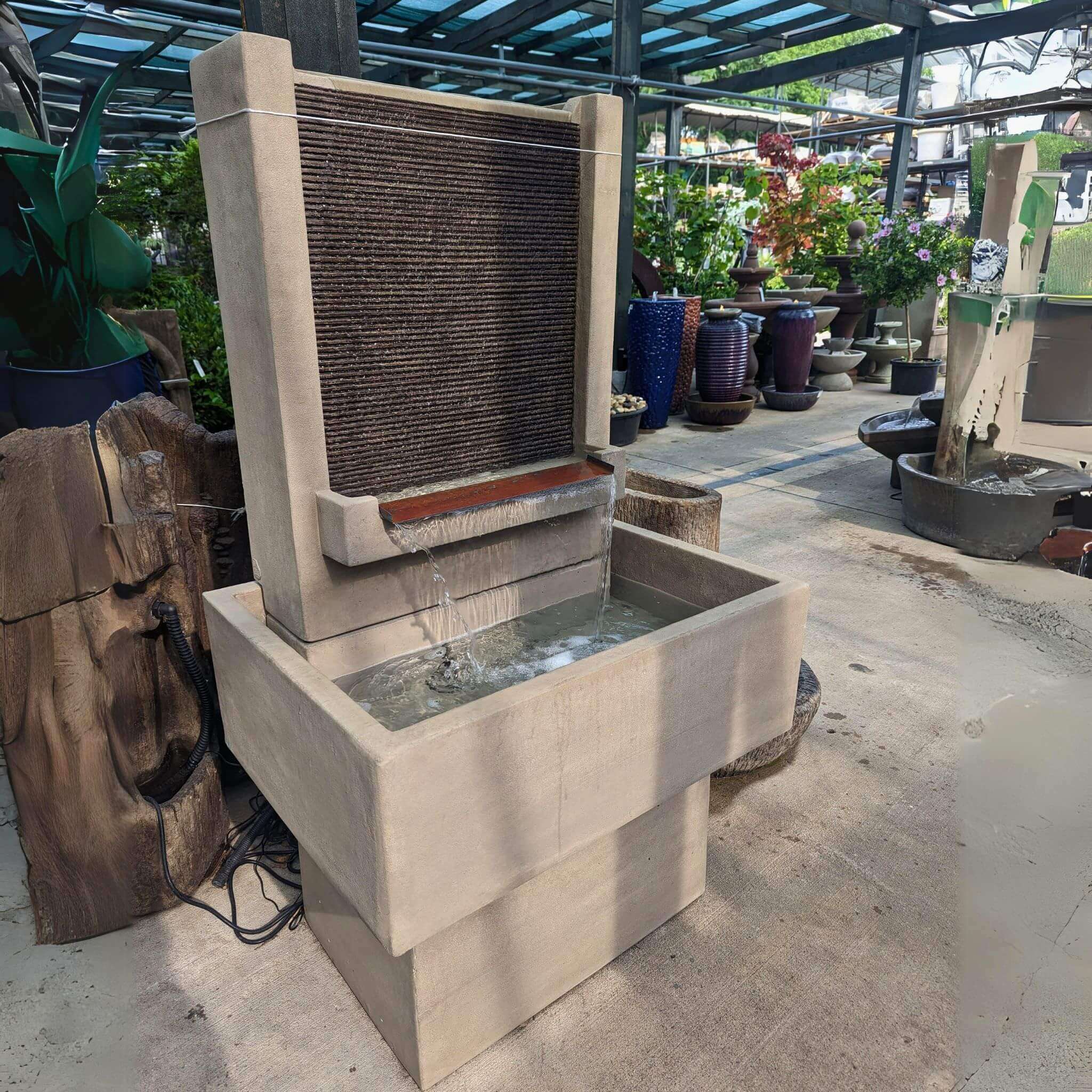 Brentwood Concrete Wall Fountain SHORT with Base - Giannini #1765