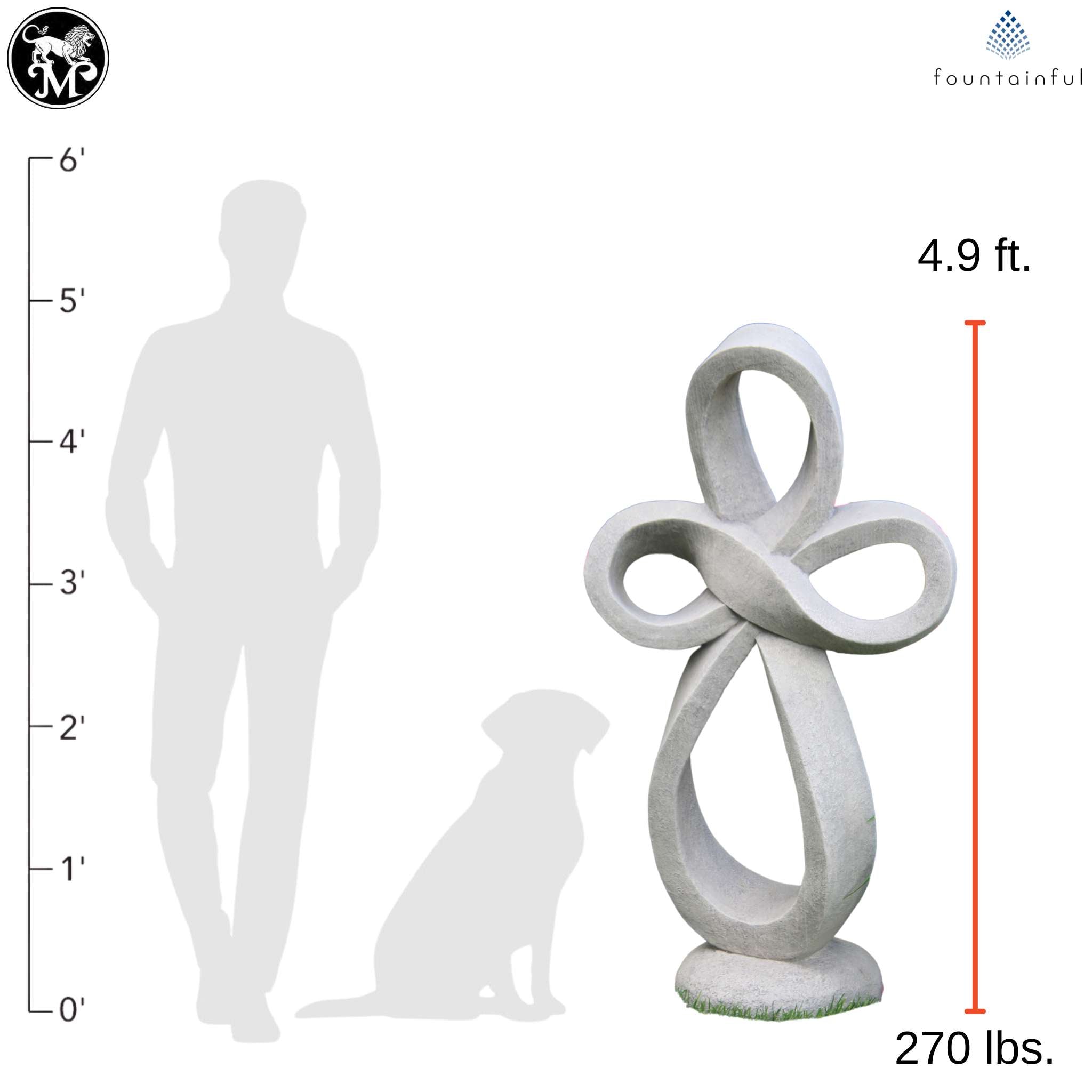 Eternity Cross 59" Concrete Garden Statue - Massarellis #1407