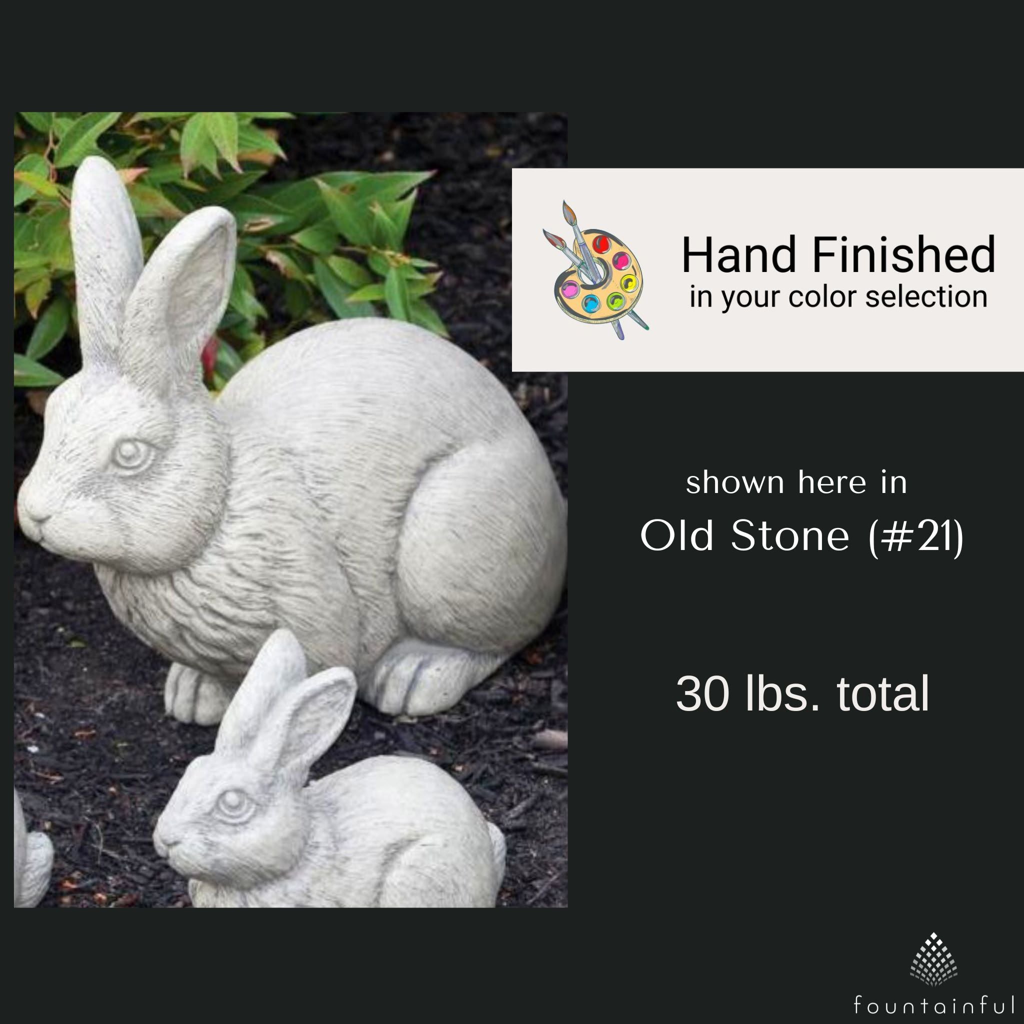Rabbit Set 4-Piece Concrete Garden Statues - Massarellis #2815