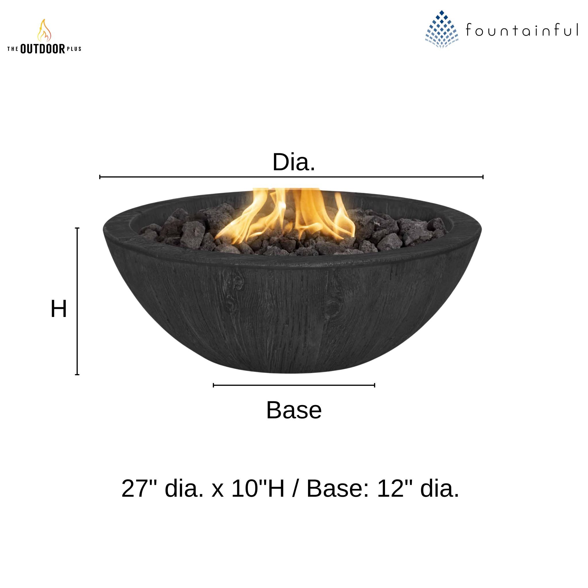 Sedona "Woodgrain" Concrete Fire Bowl - The Outdoor Plus