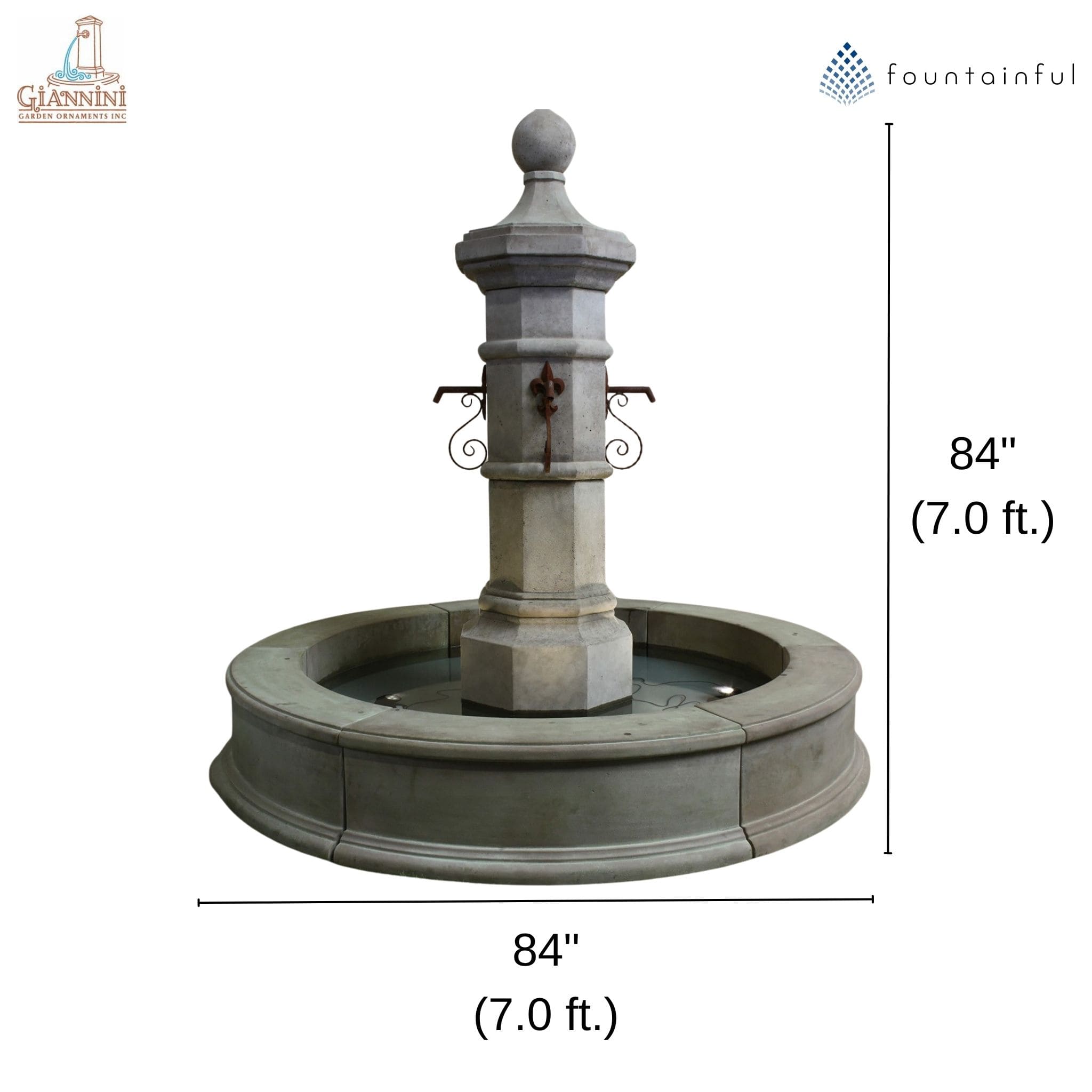 Octavia Concrete Courtyard Pond Fountain - Giannini #1600