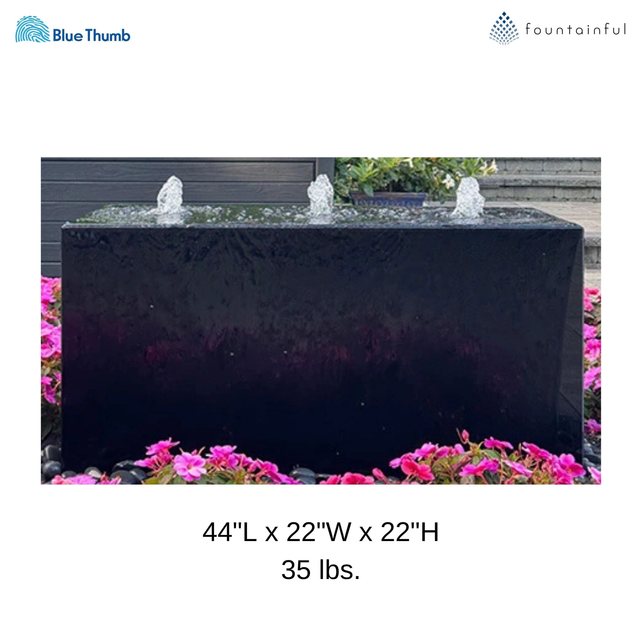 Acrylic Rectangular Block Triple Heiho Fountain - Blue Thumb