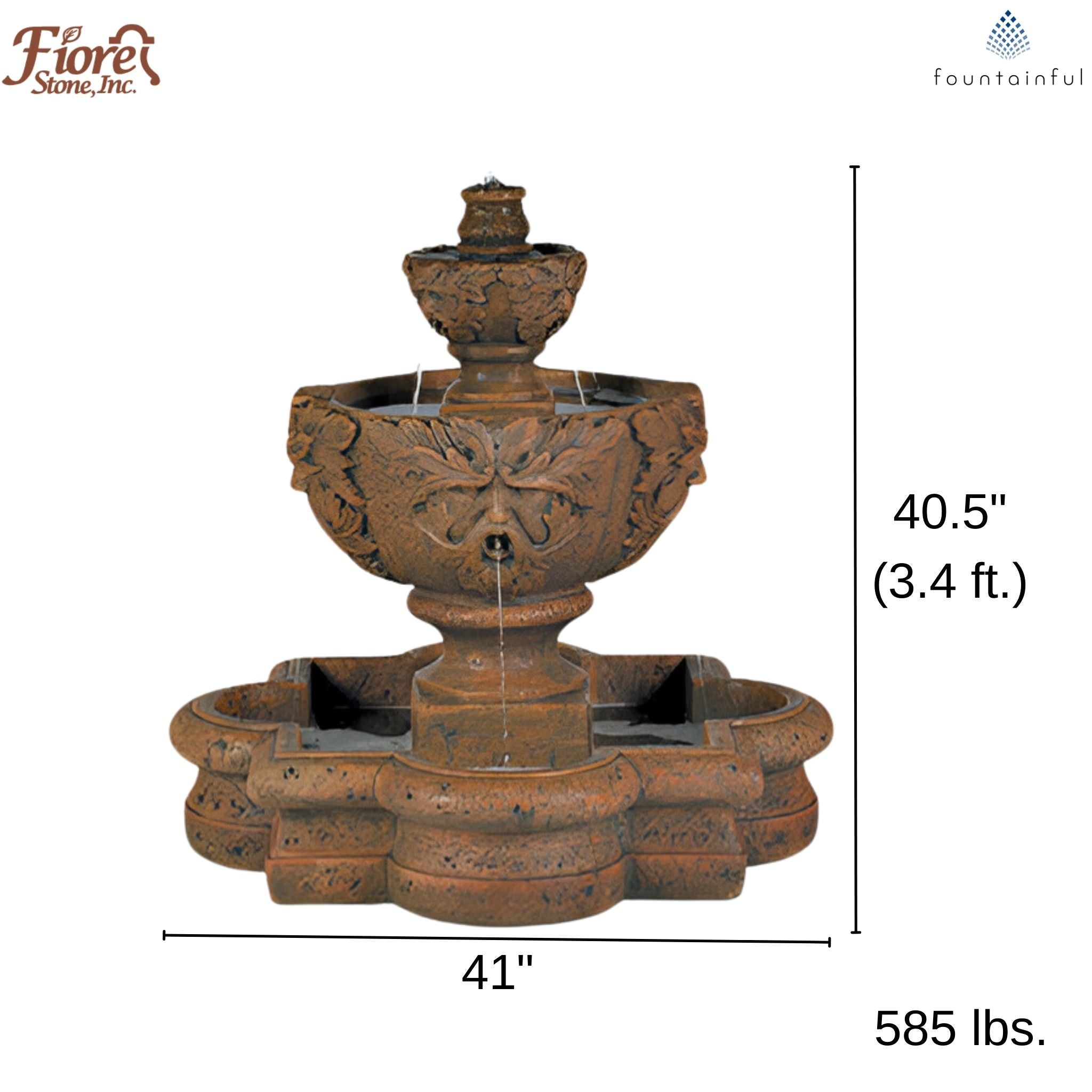 Greenleaf Majesty Concrete Fountain - Fiore #2073