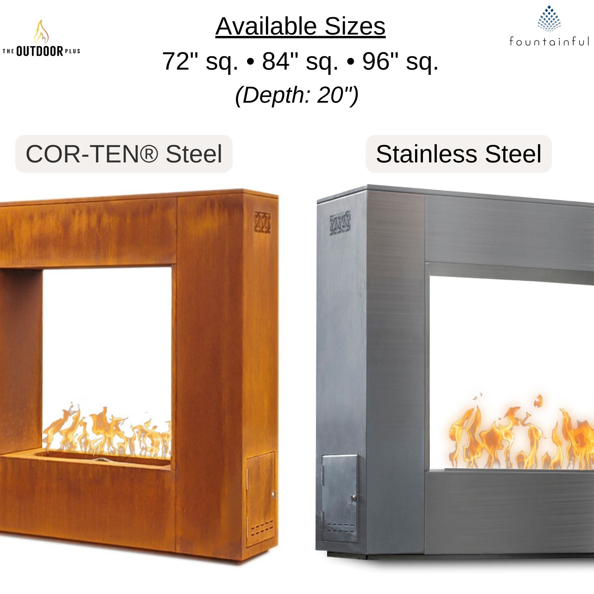 The Williams Gas Fireplace in Luxury Metals - Outdoor Plus