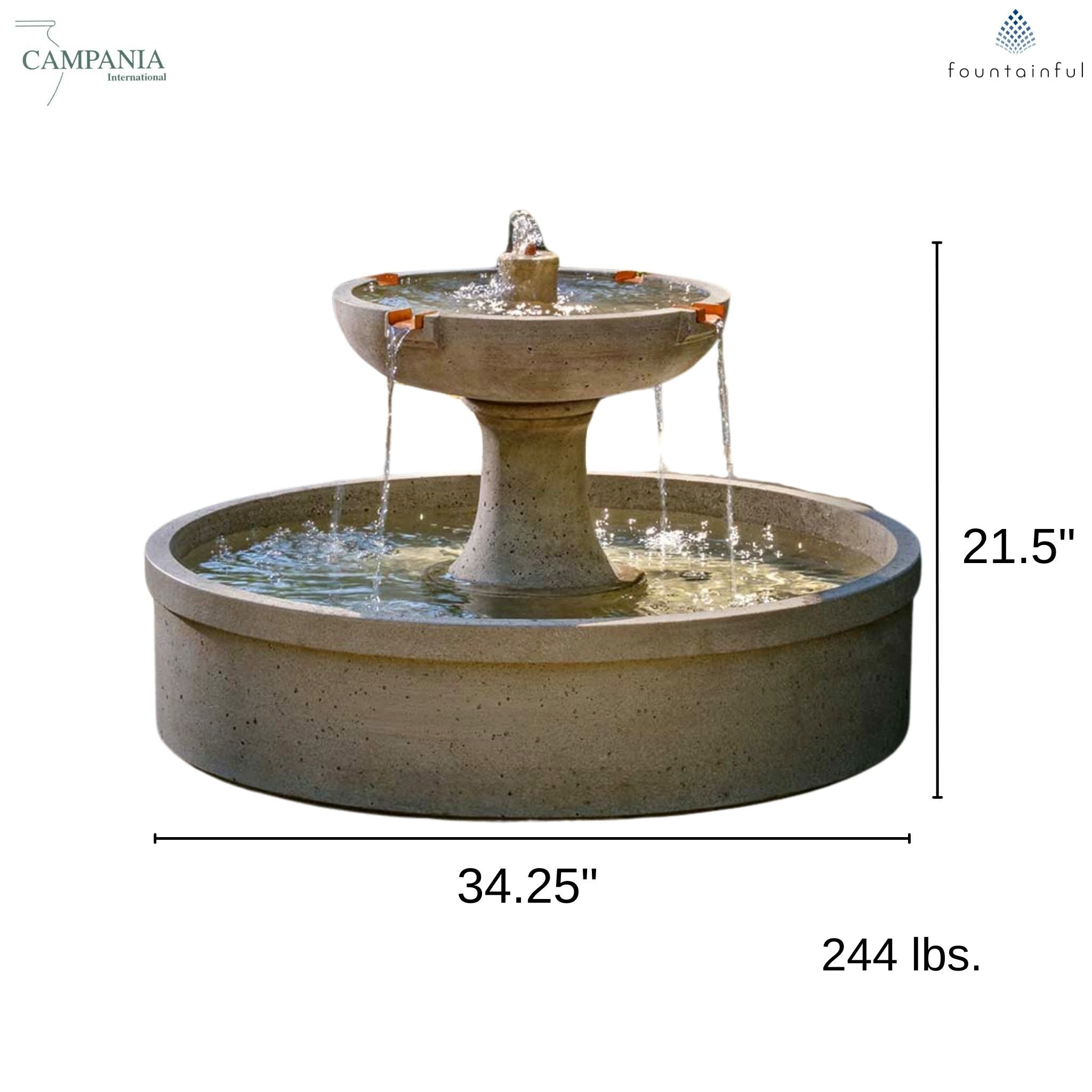 Sanibel Concrete Pond Fountain - Campania #FT437