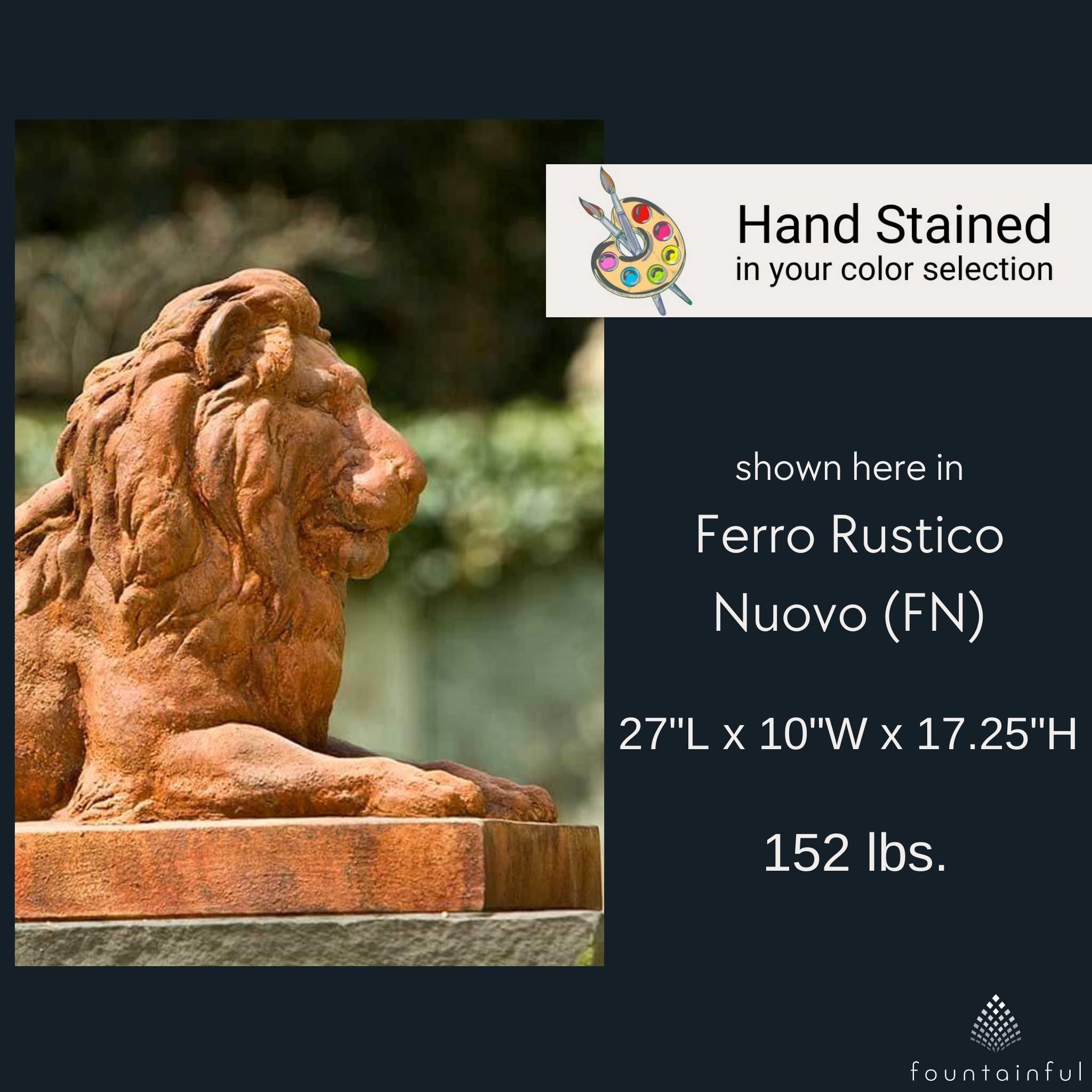 Classic Lion Concrete Garden Statue - Campania #A405