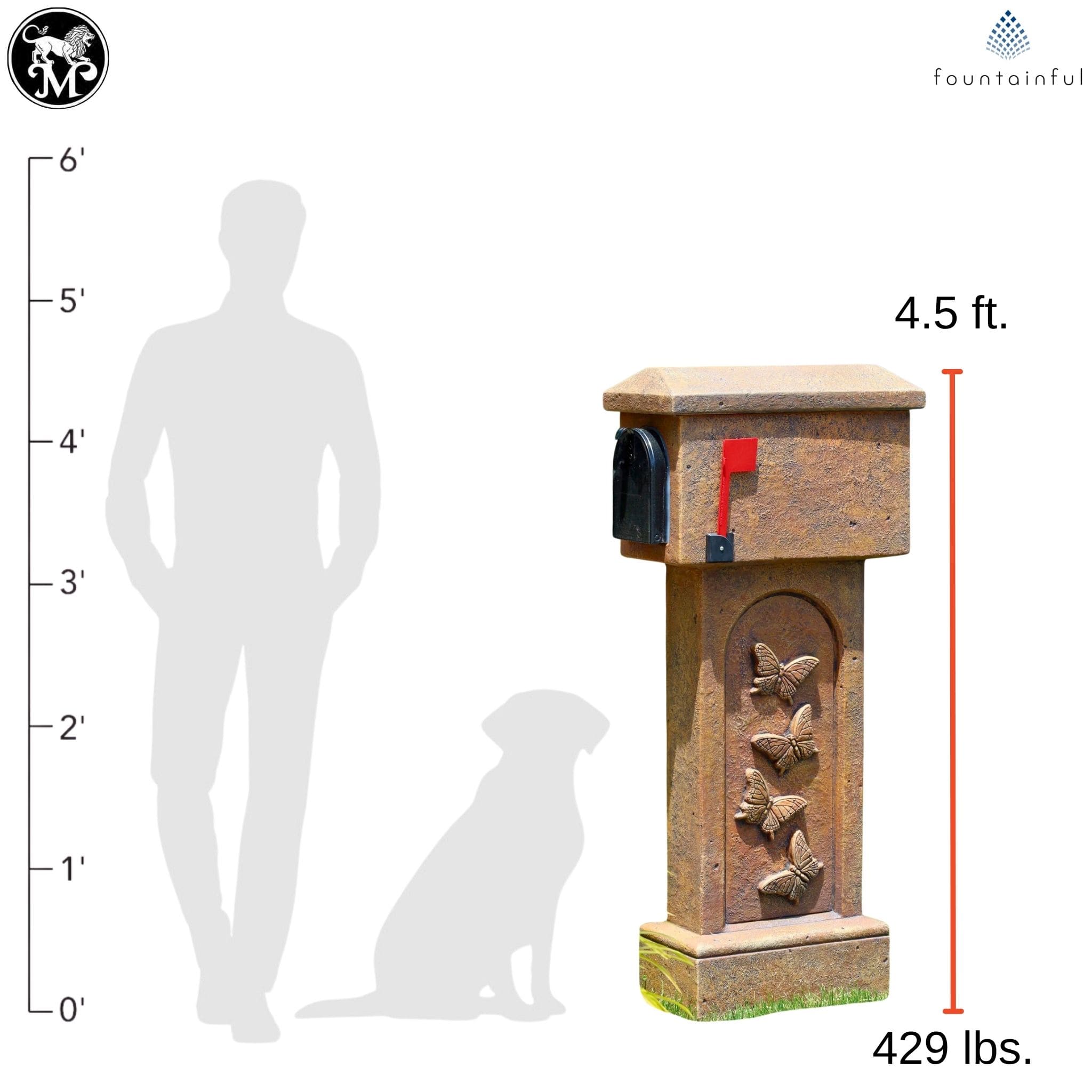 Butterfly Concrete Mailbox - Massarellis #4736