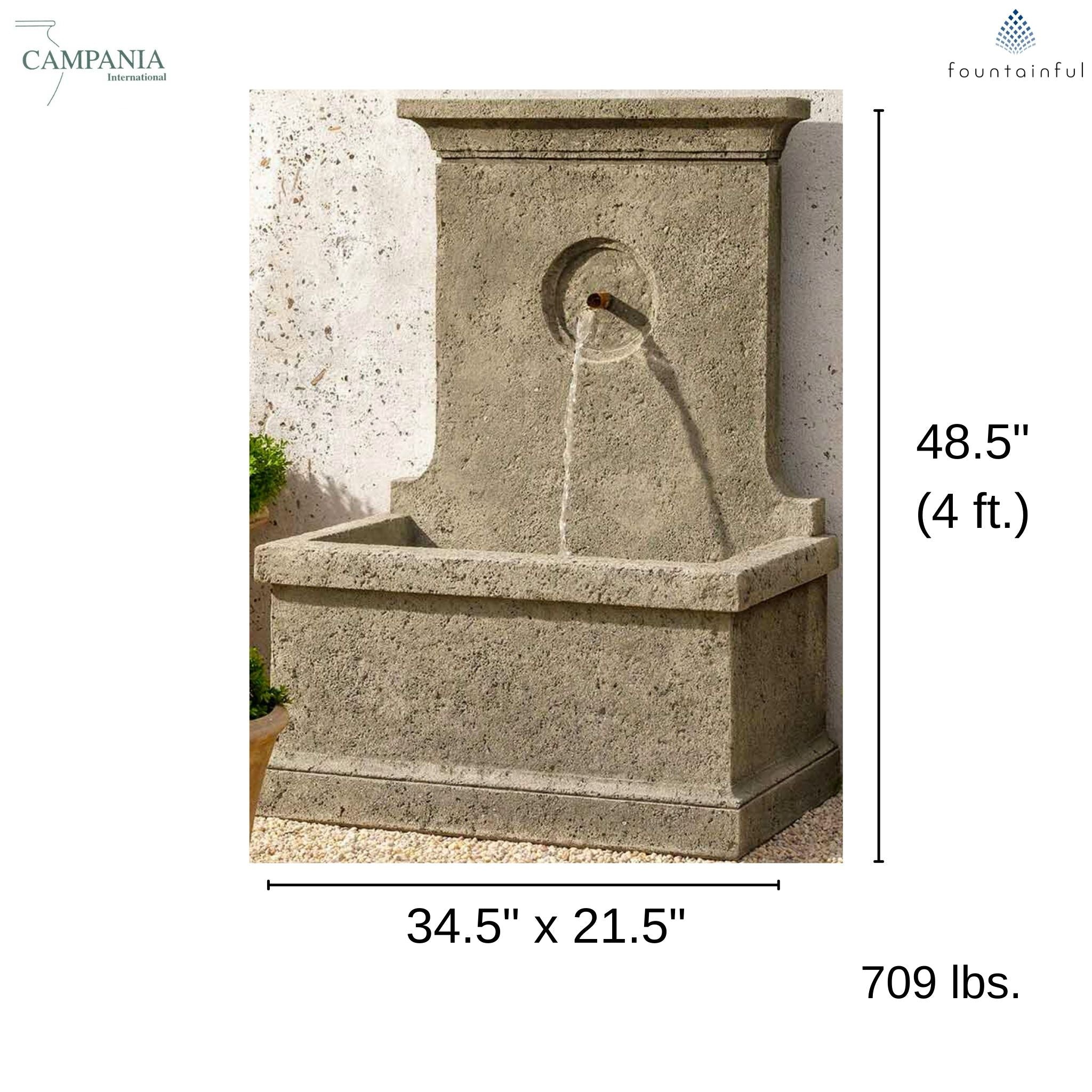 Arles Concrete Wall Fountain - Campania #FT385