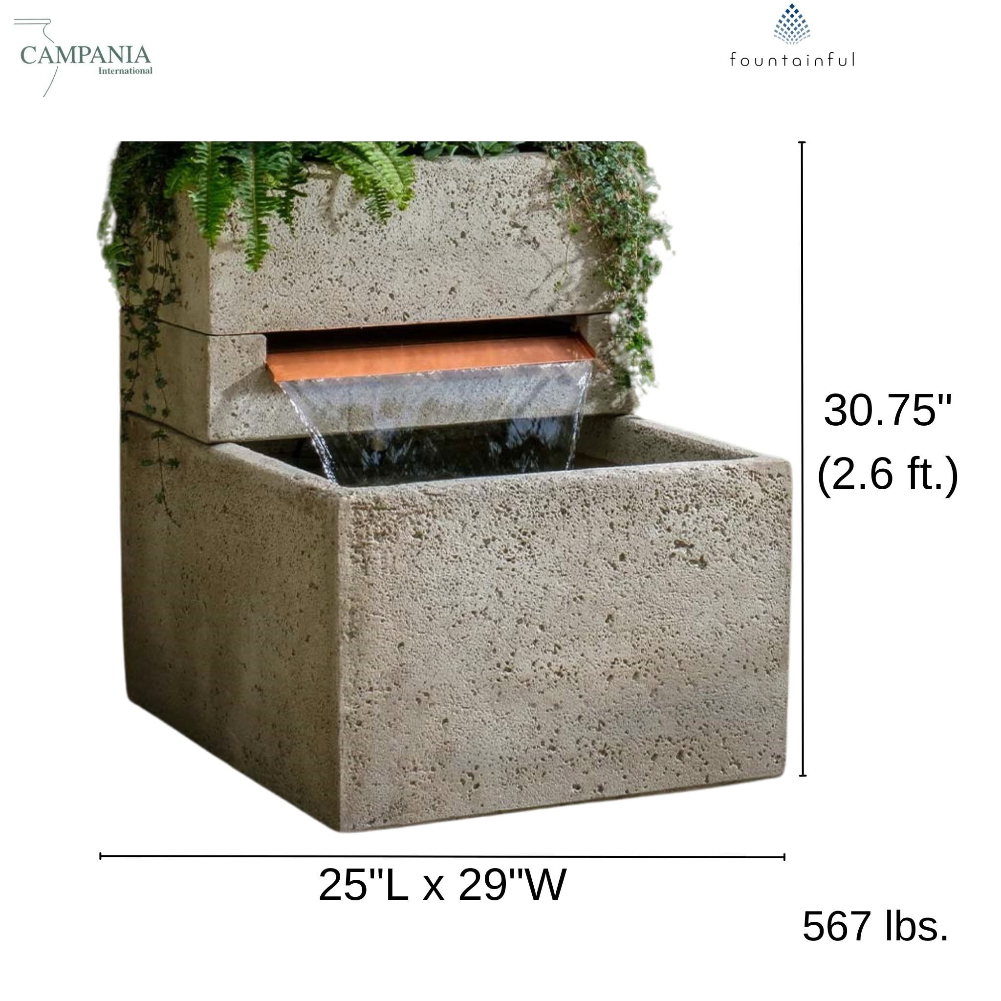 Oasis Concrete Planter Fountain - Campania #FT414