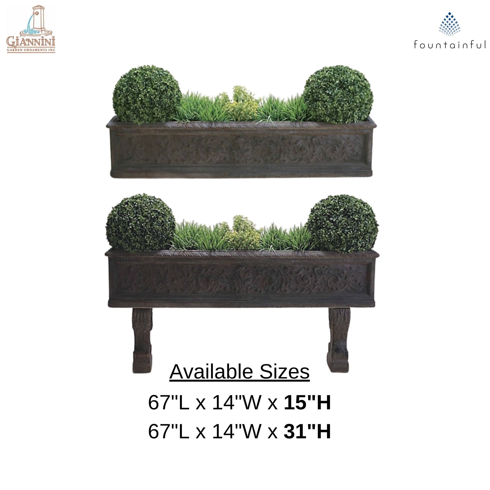 Santa Inez Concrete Box Planters - Giannini