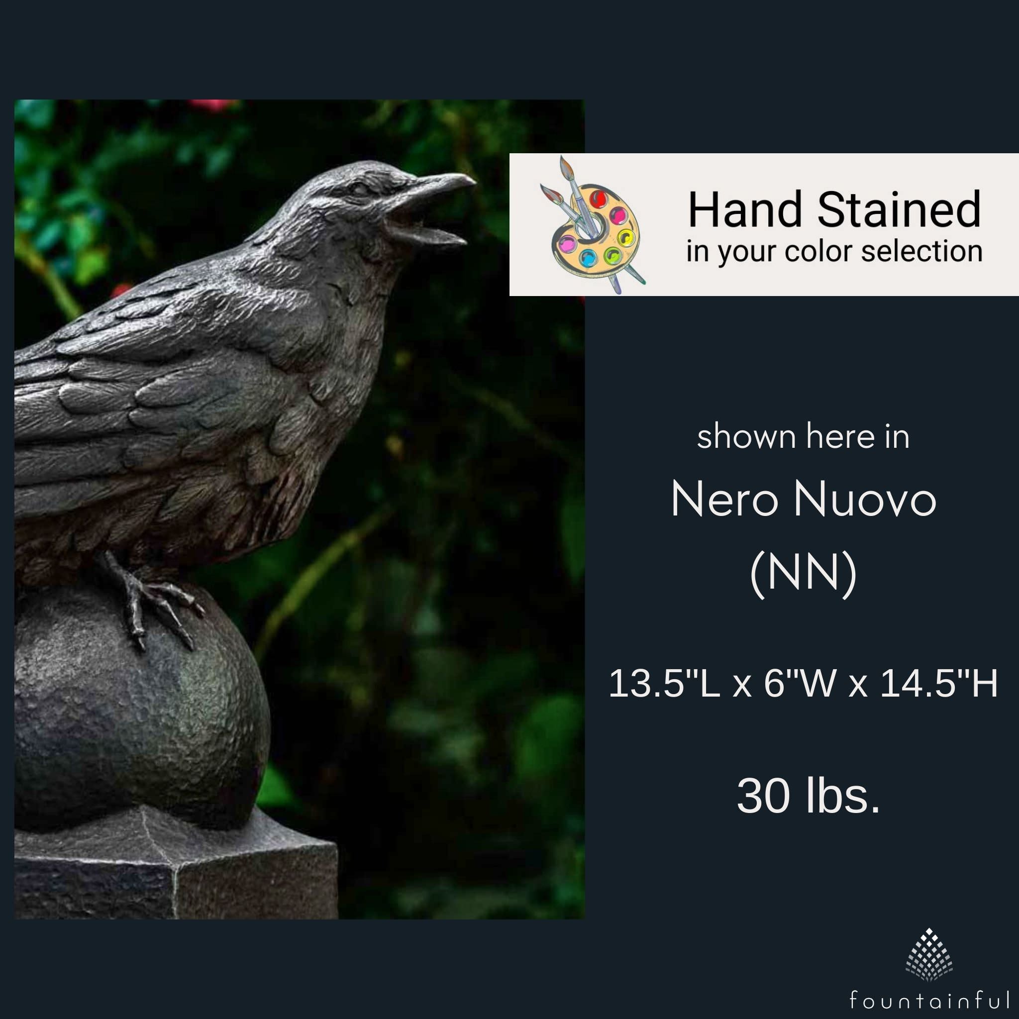 Campania International Corvus Garden Statue - Thumbnail 2