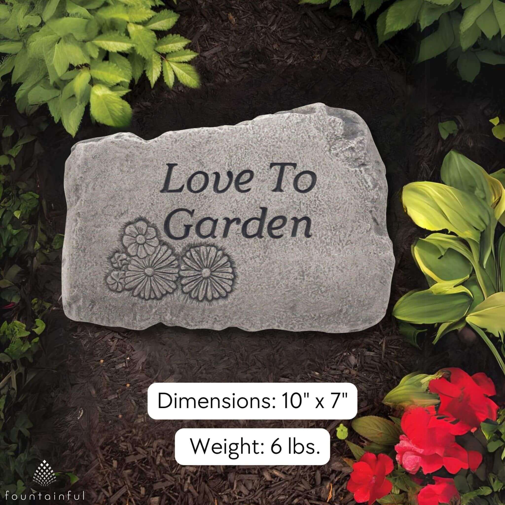 Love to Garden Concrete Garden Greeting Stone - Massarellis #1750