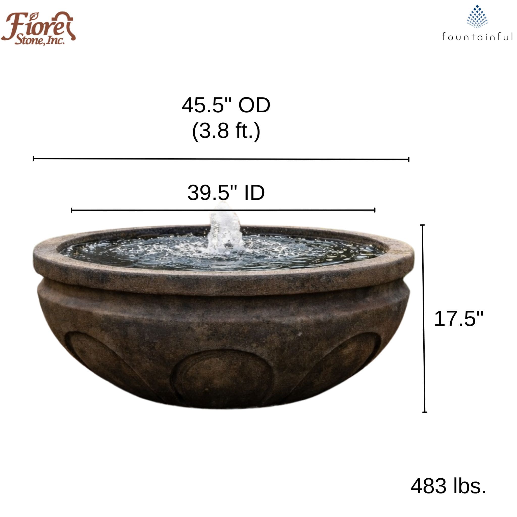 Baroque Italian Bubbler Concrete Fountain - Fiore #2056