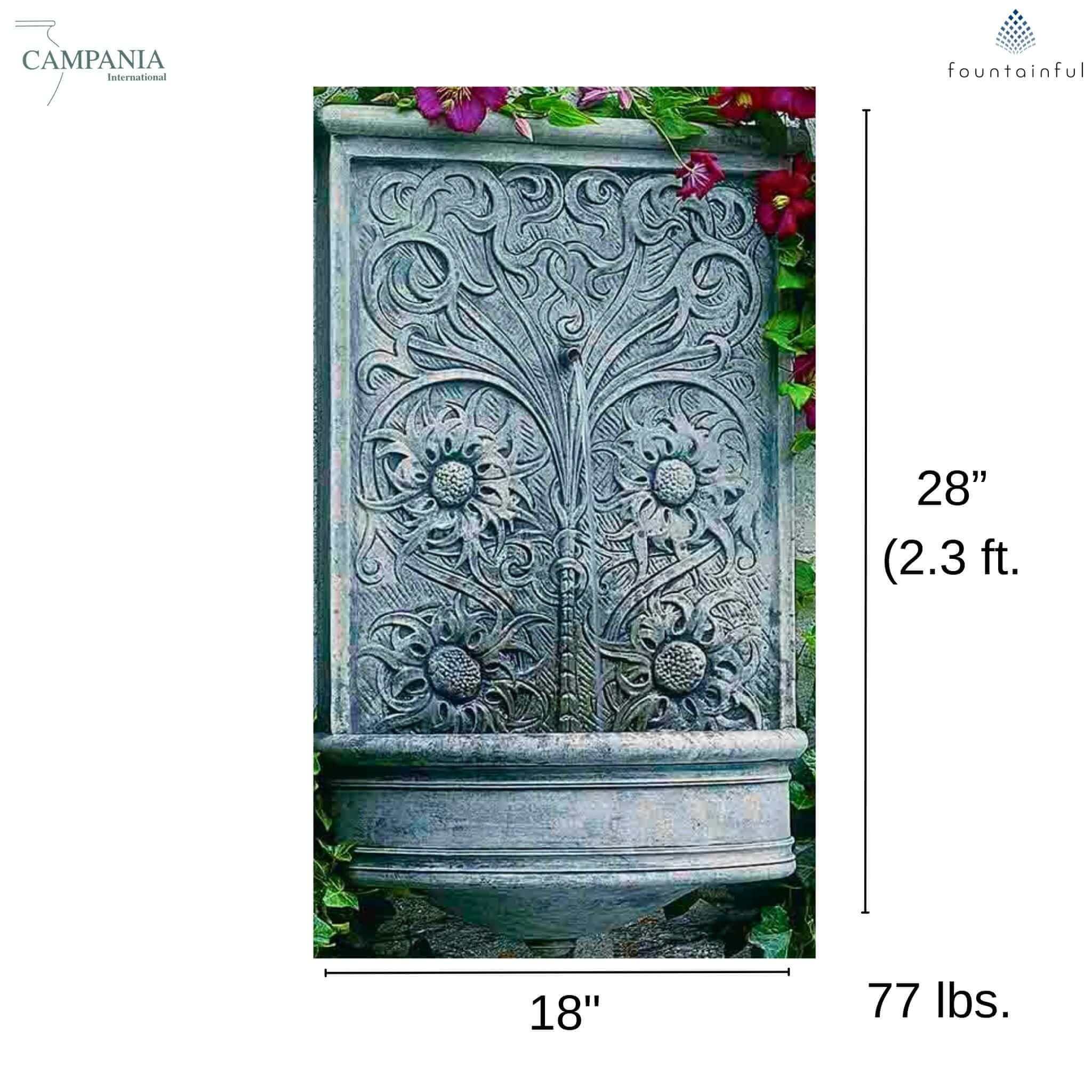 Sussex Hanging Wall Fountain - Campania