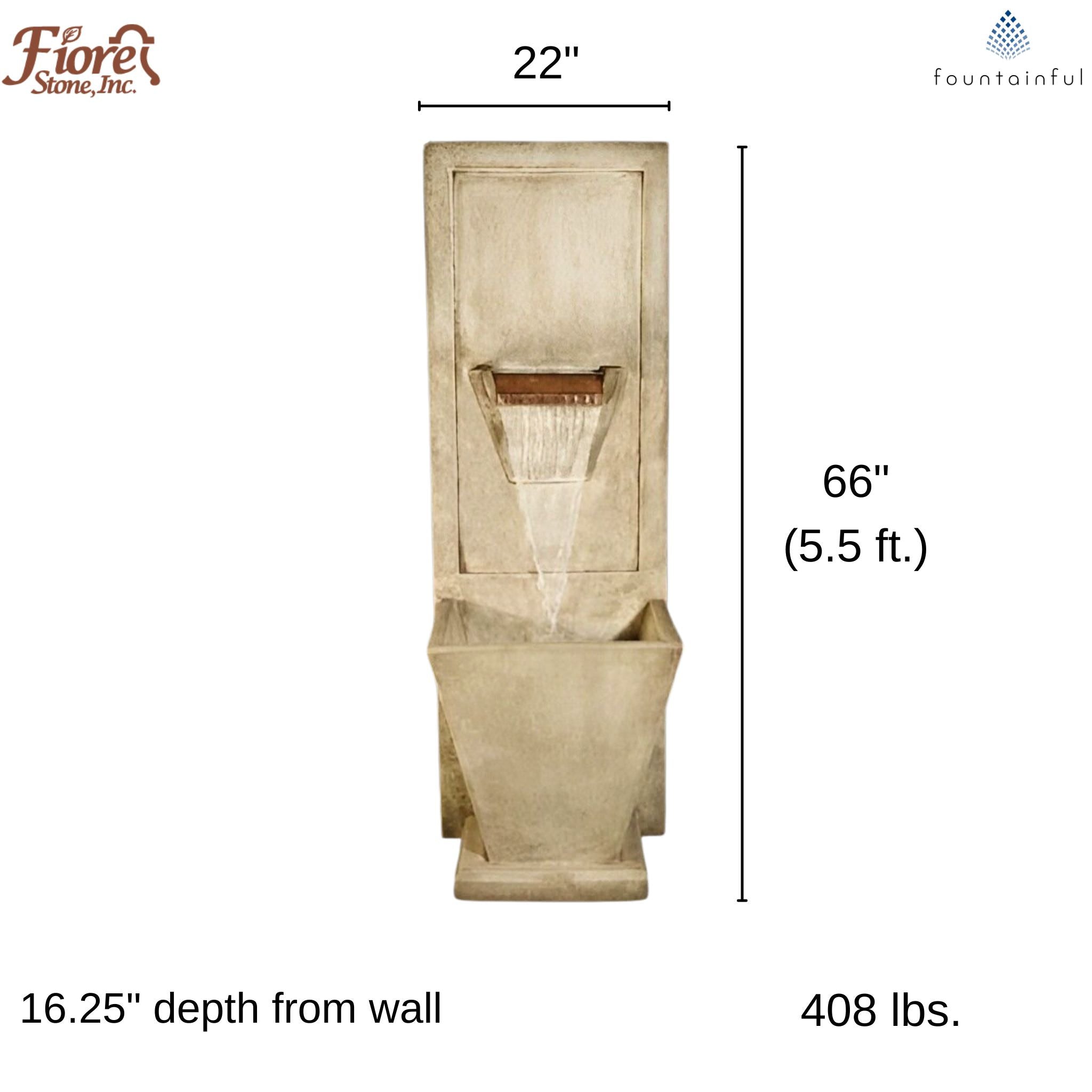 Malibu Concrete Wall Fountain - Fiore #296