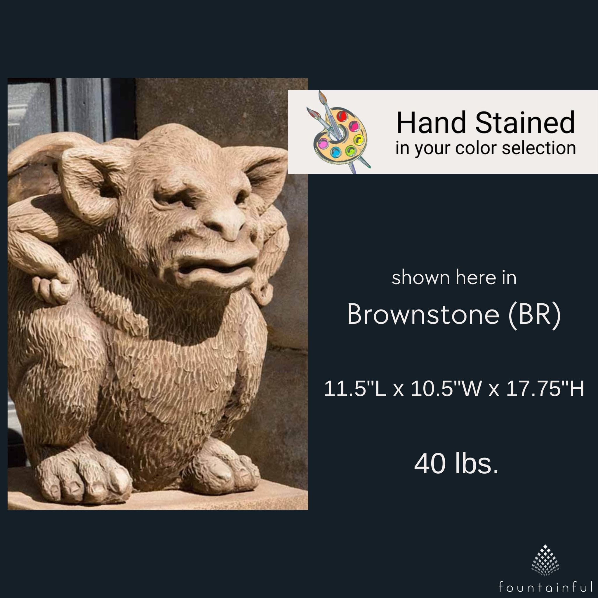 Tude Gargoyle Concrete Garden Statue - Campania #S-300