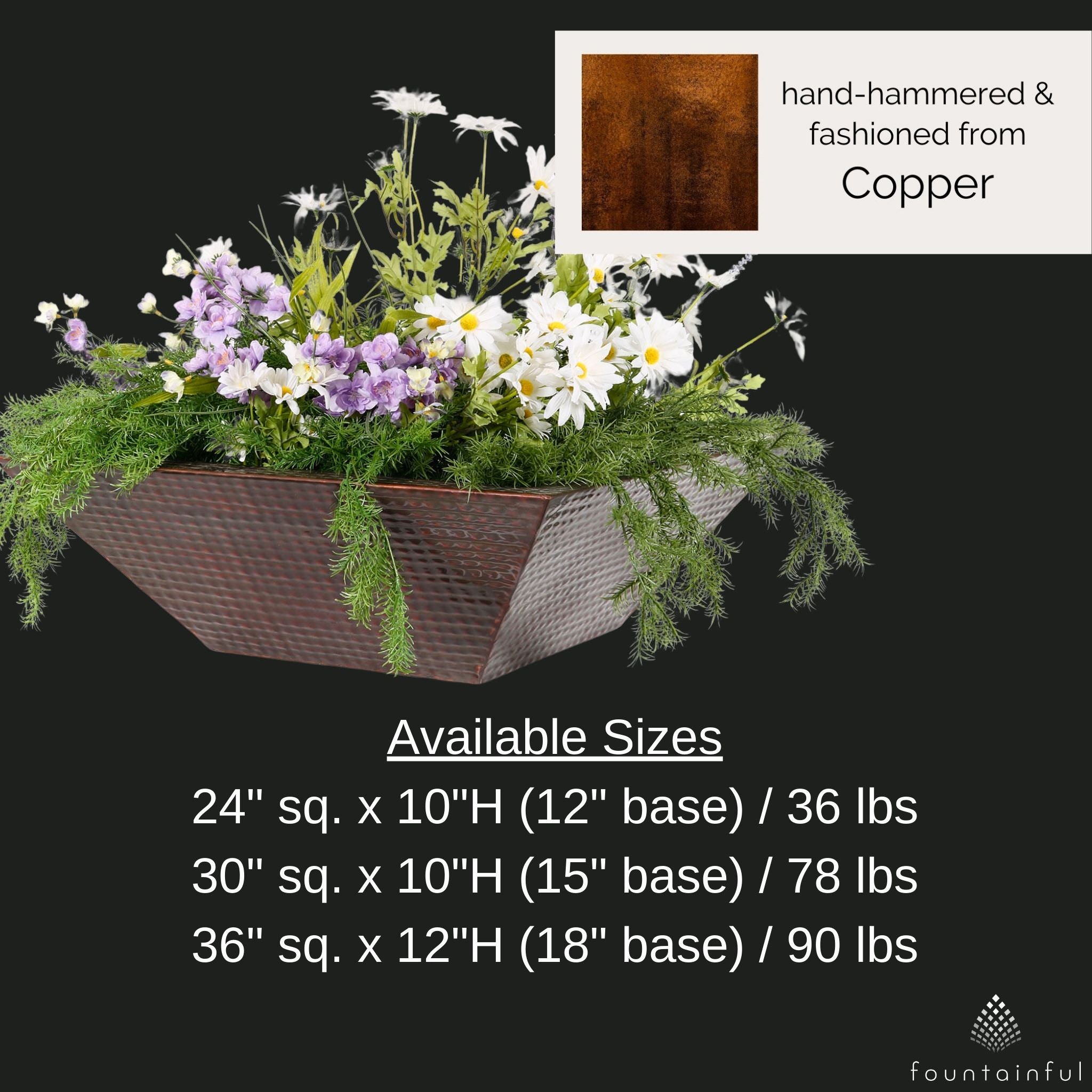 "Maya" Copper Planter Box - The Outdoor Plus