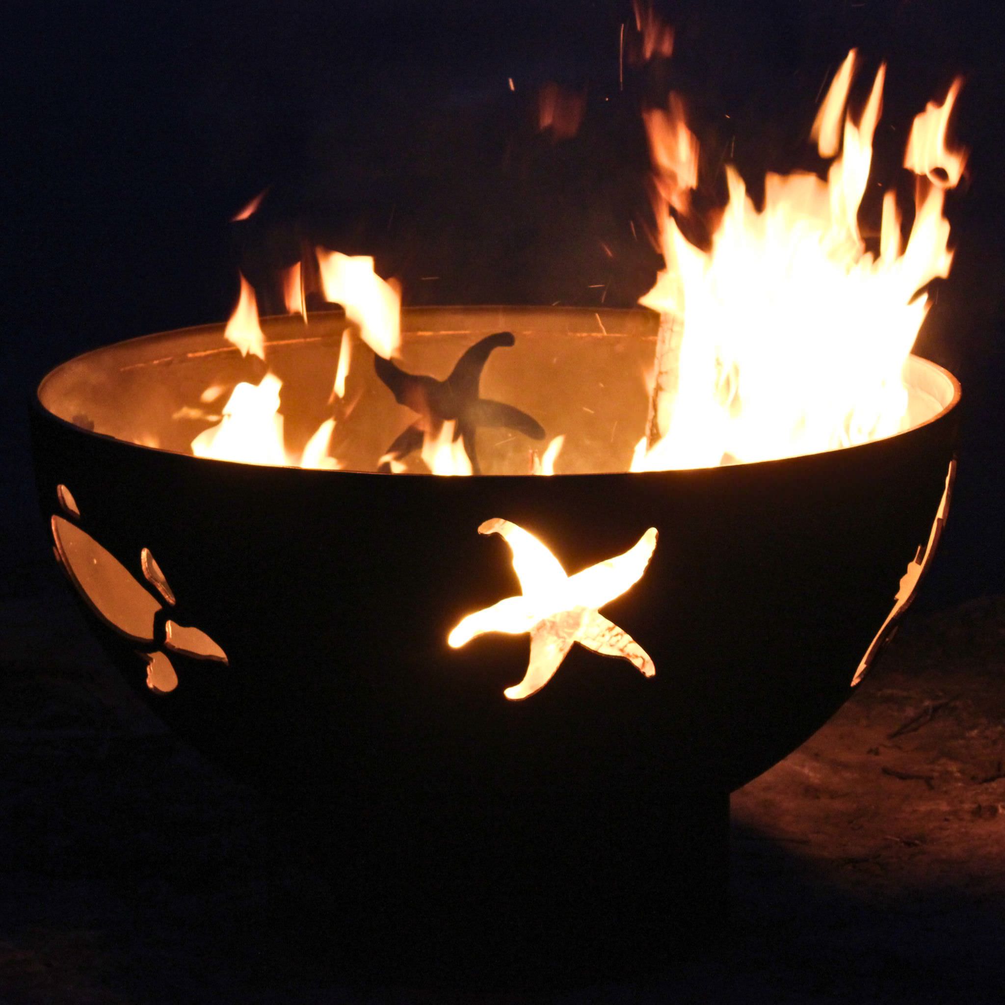 Fire Pit Art Sea Creatures Wood Burning Fire Pit - Thumbnail 2